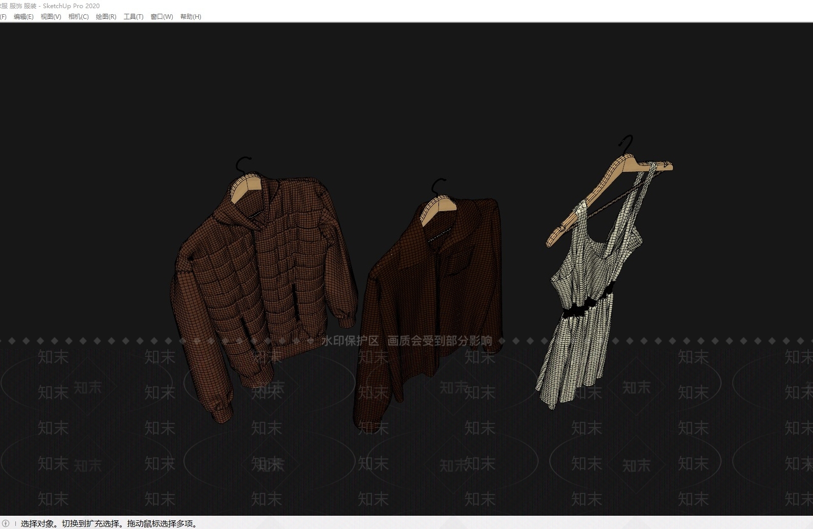 衣服SU模型下载【ID:1196634936】