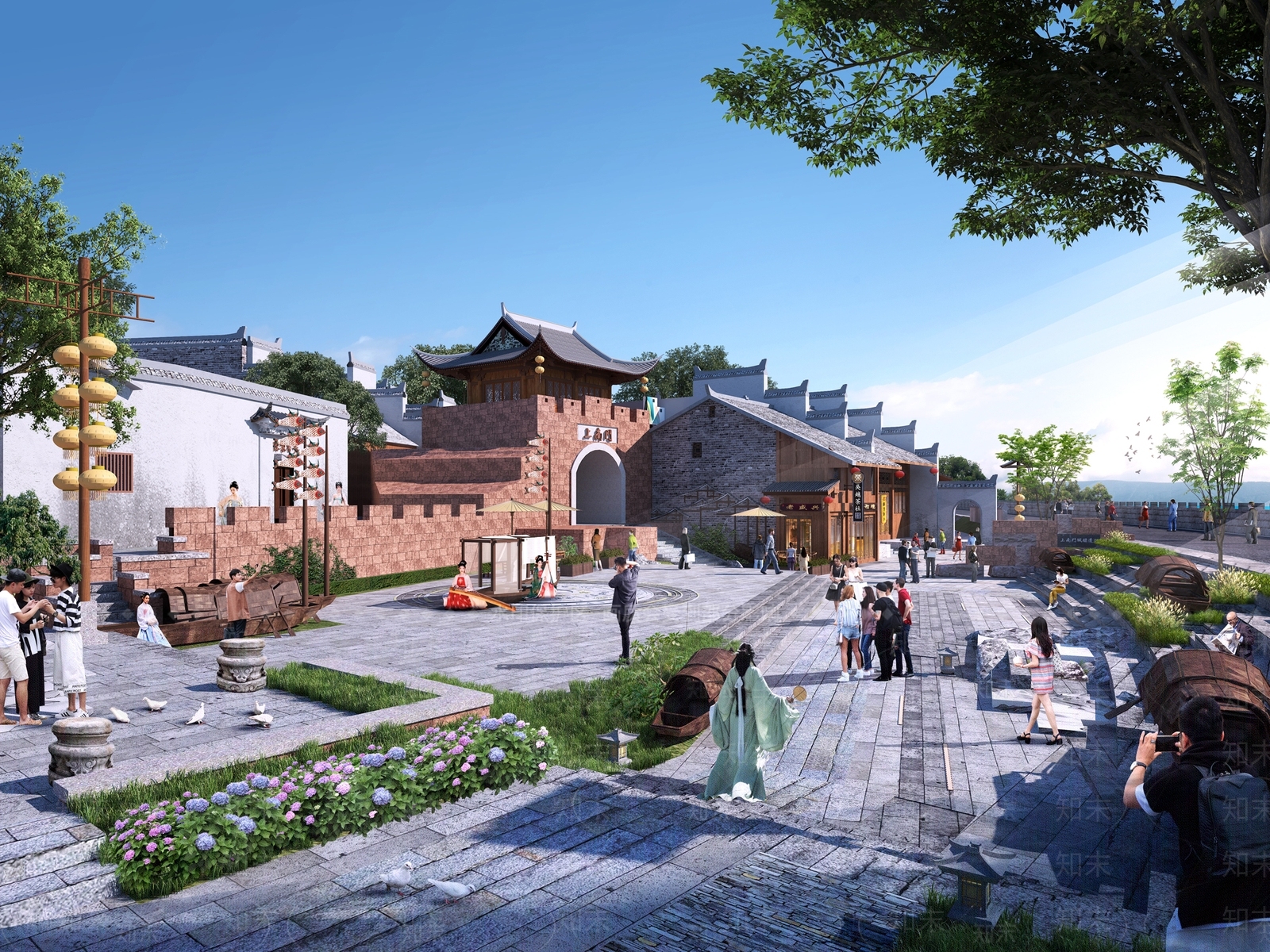 中式现代古建3D模型下载【ID:1196636745】