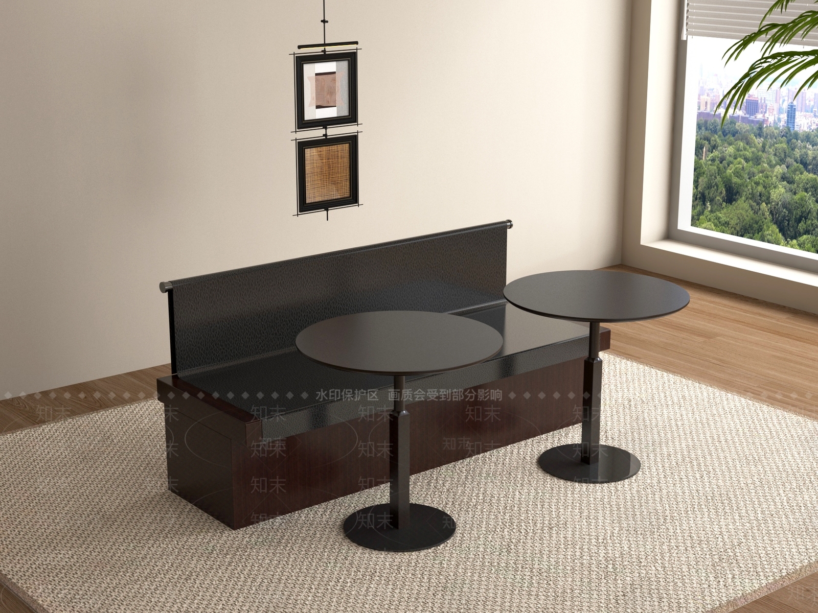 现代卡座沙发3D模型下载【ID:1196637667】