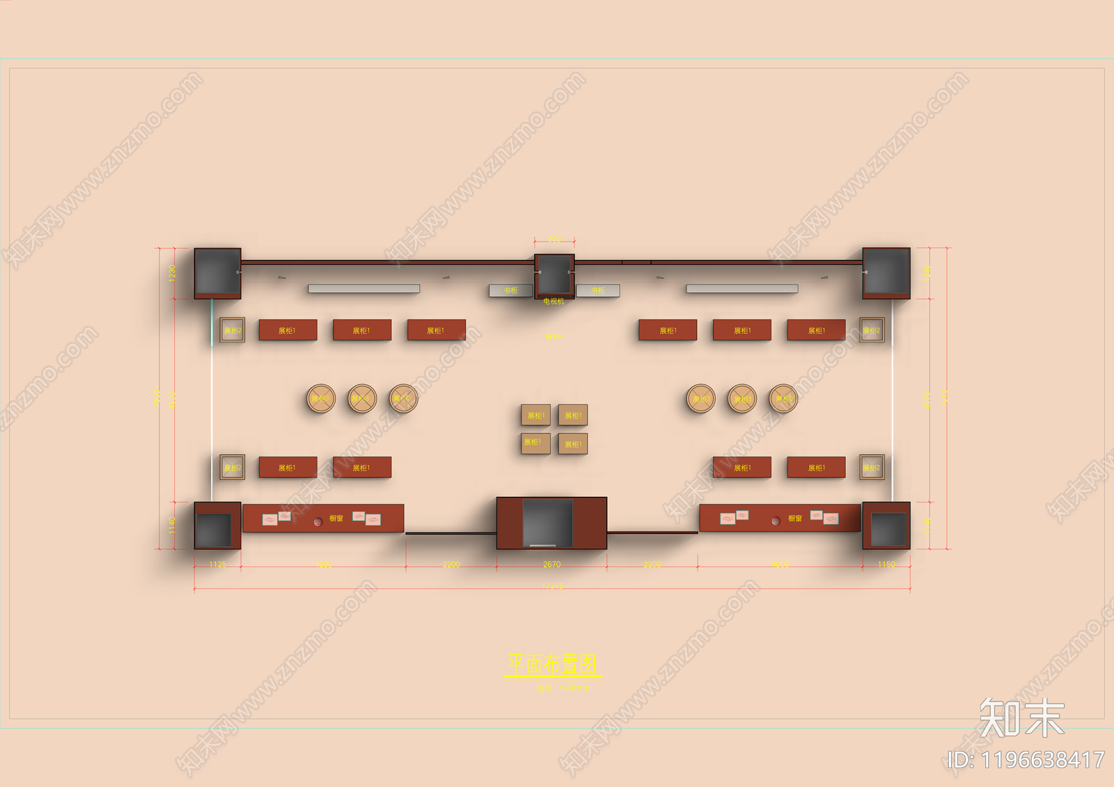 现代珠宝店cad施工图下载【ID:1196638417】