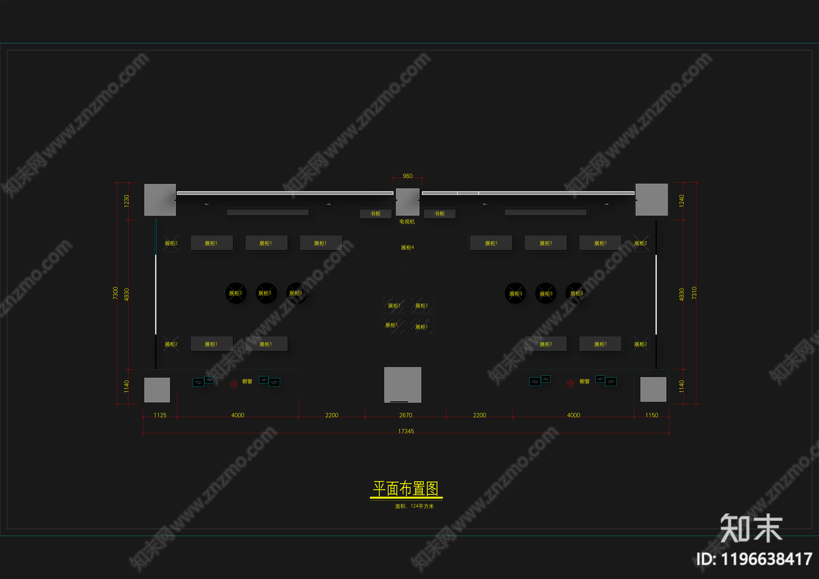 现代珠宝店cad施工图下载【ID:1196638417】