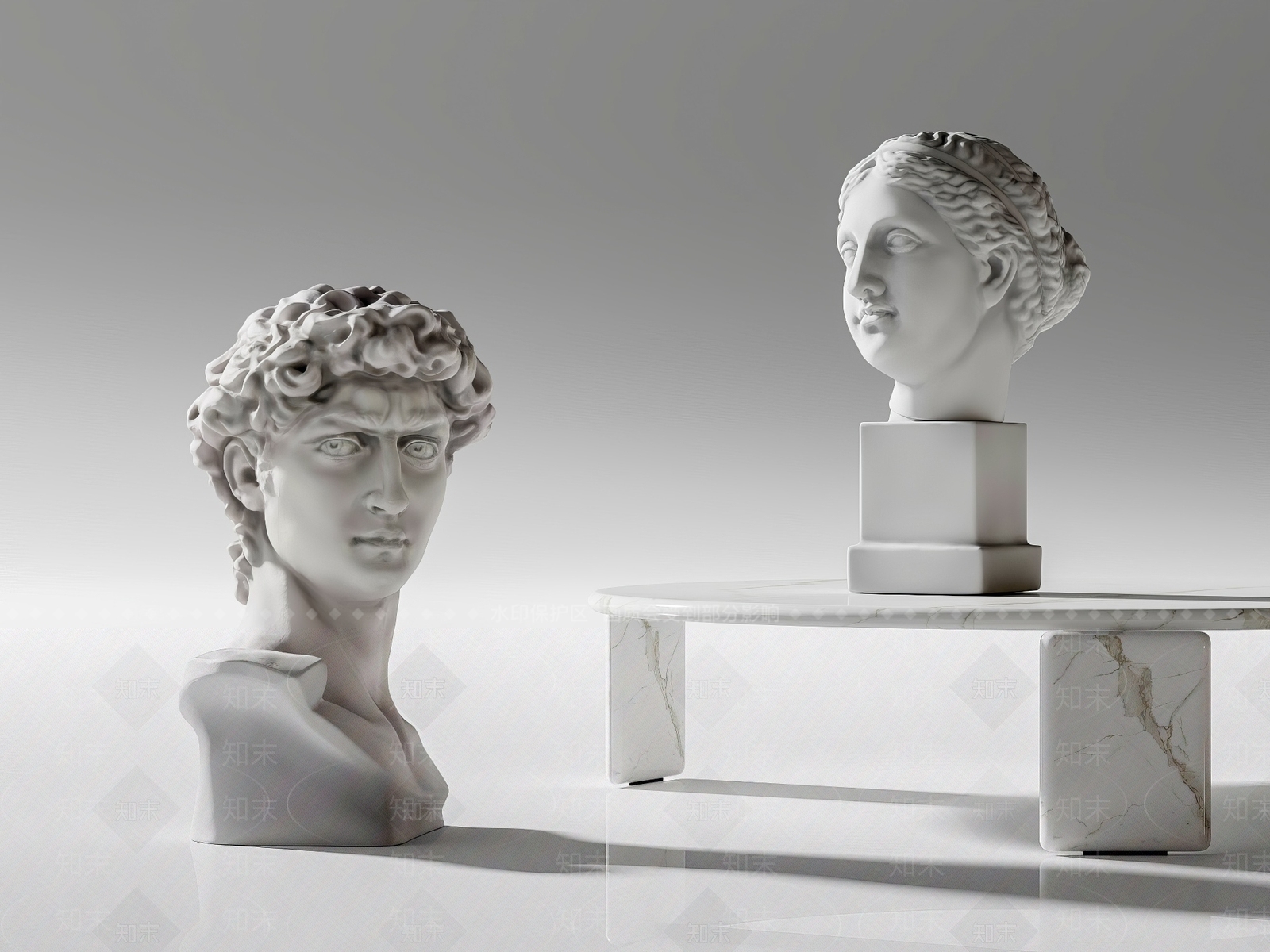 欧式法式雕塑摆件SU模型下载【ID:1196638506】