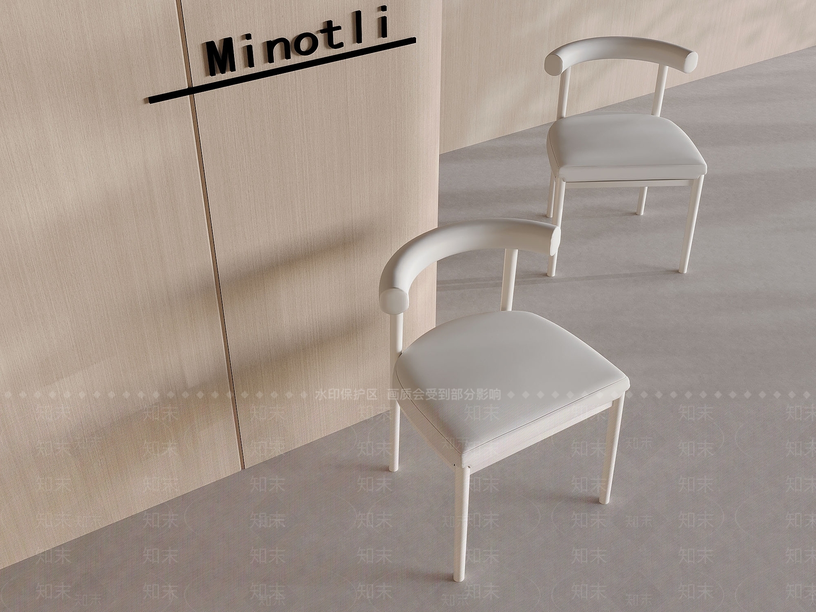 奶油北欧餐椅3D模型下载【ID:1196638553】