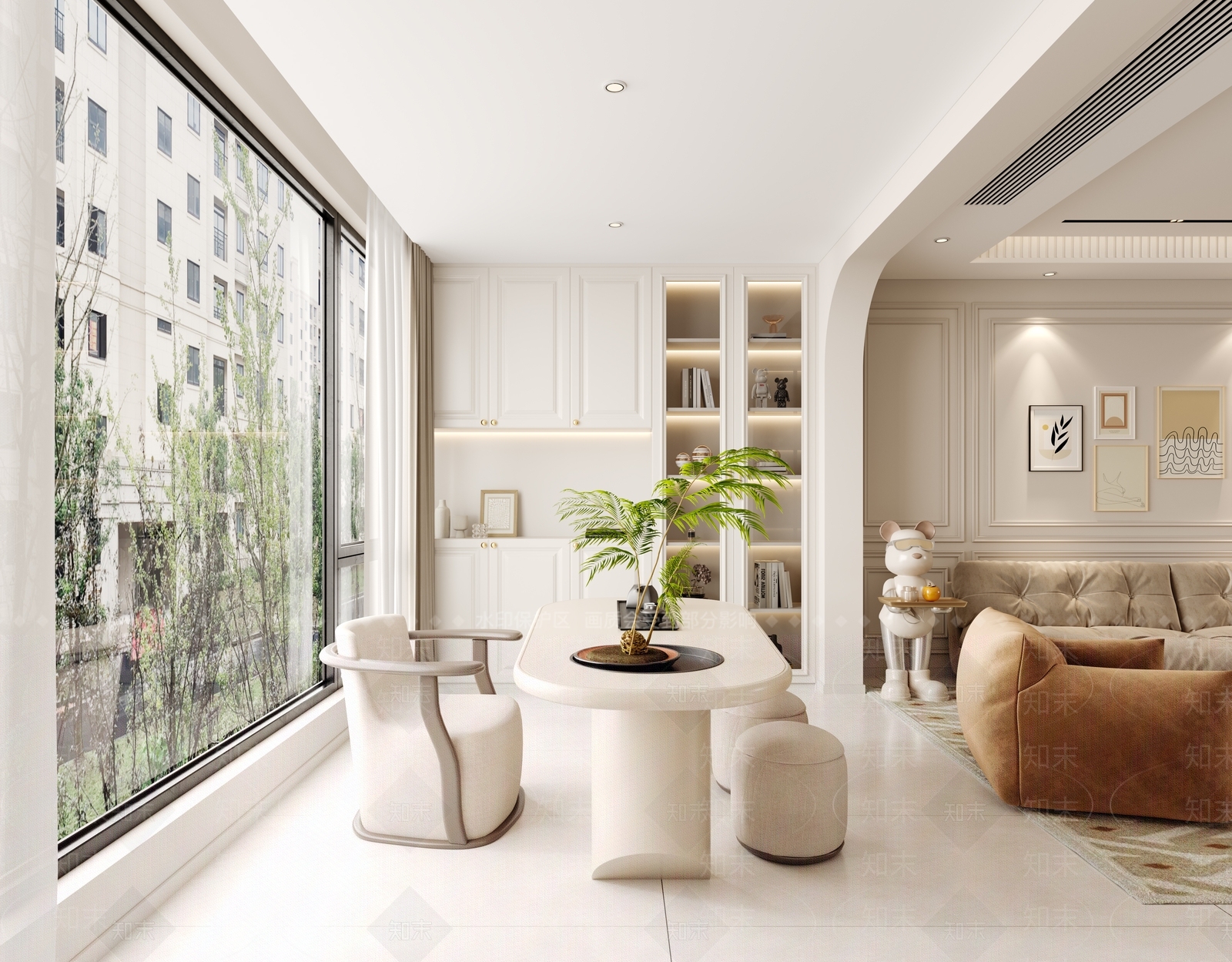 现代奶油阳台3D模型下载【ID:1196653607】