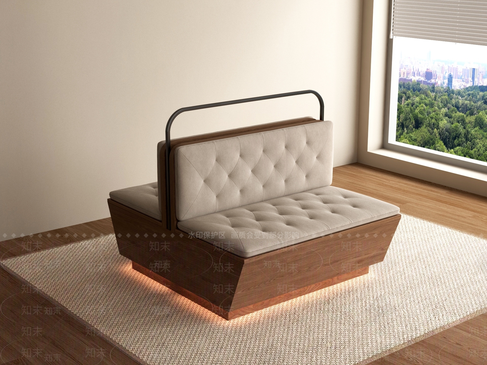 现代卡座沙发3D模型下载【ID:1196642986】