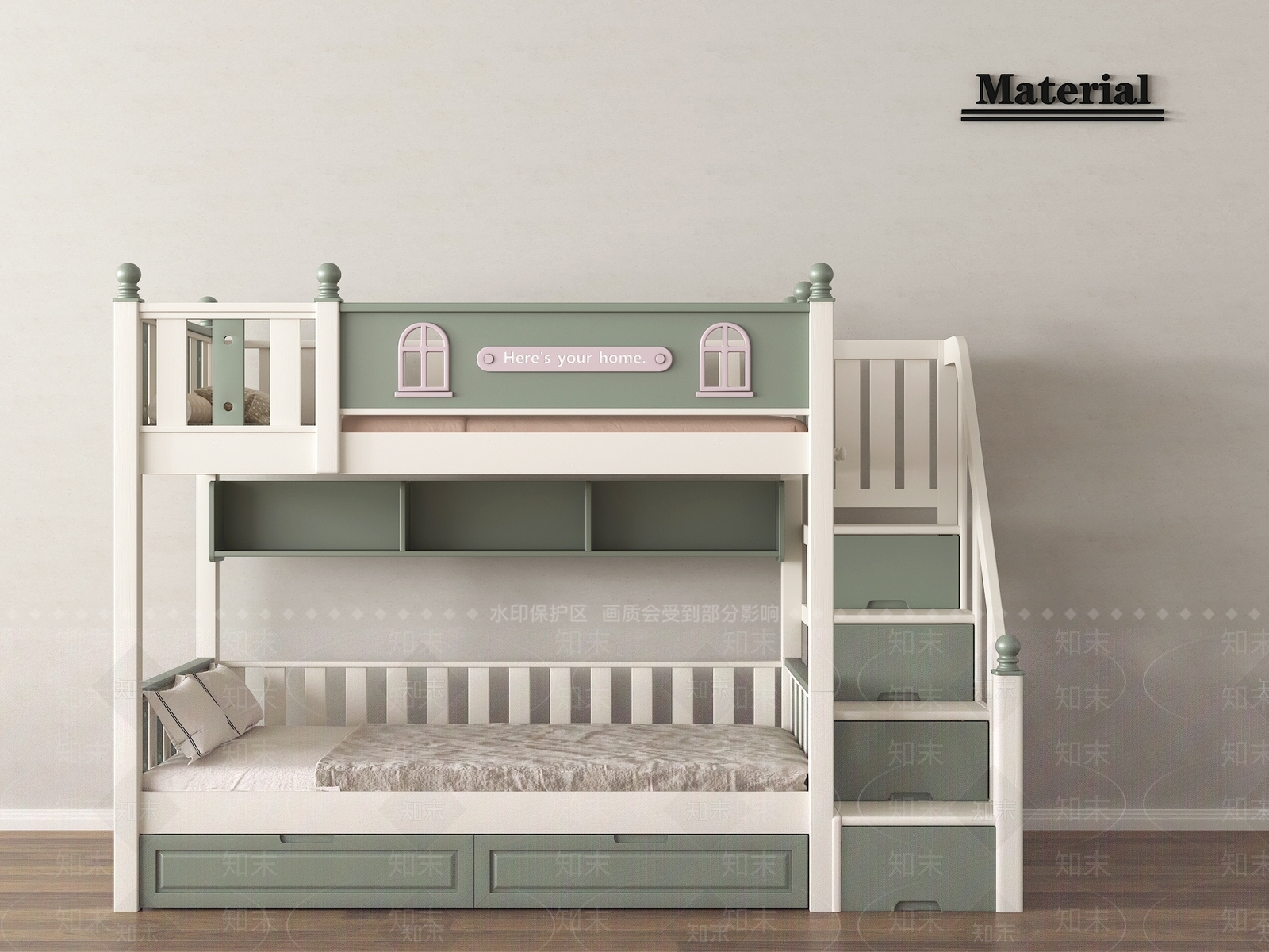 现代上下床3D模型下载【ID:1196645421】