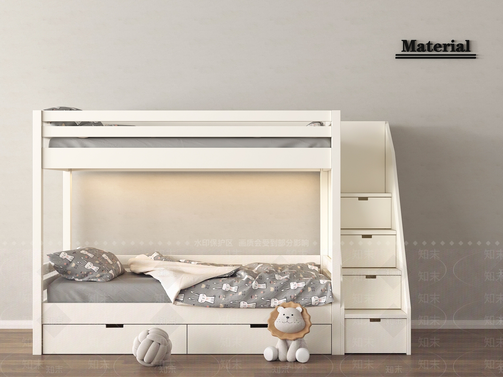 现代上下床3D模型下载【ID:1196645697】