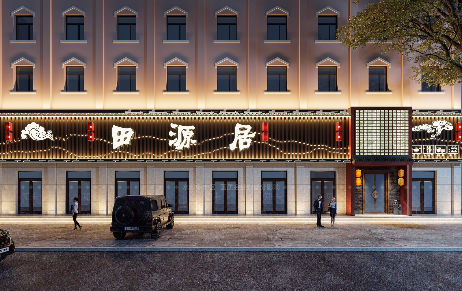 新中式中餐厅3D模型下载【ID:1196647305】