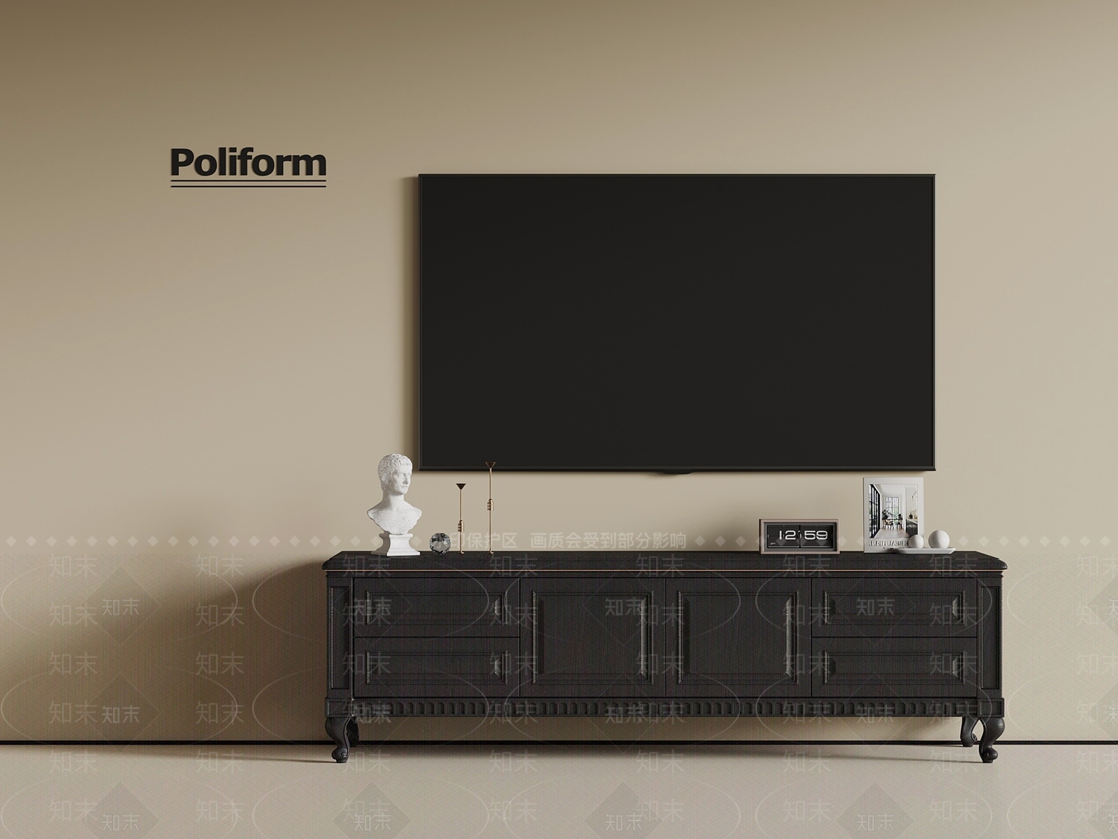 法式复古电视柜SU模型下载【ID:1196646668】