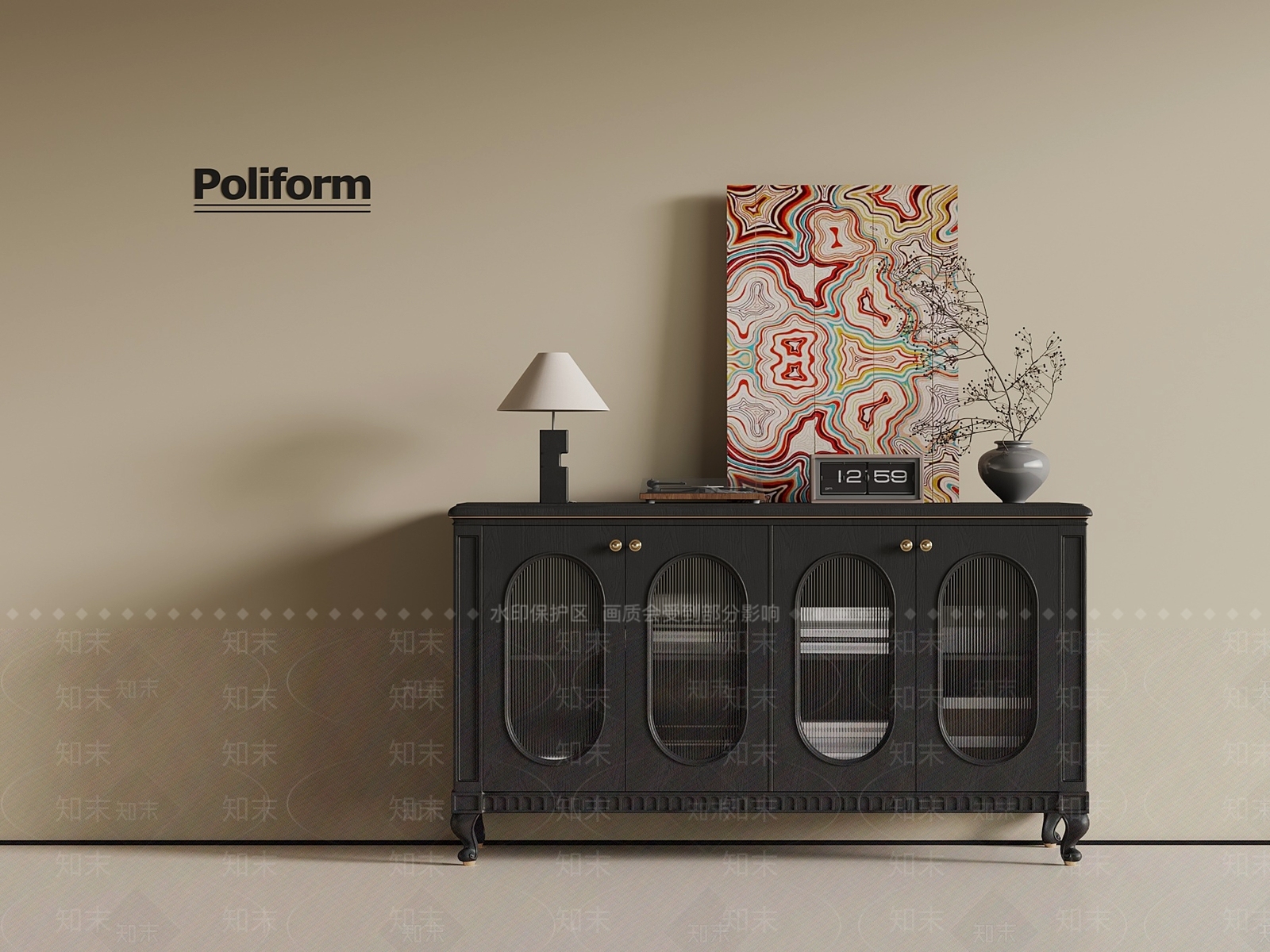 法式复古玄关柜3D模型下载【ID:1196646853】