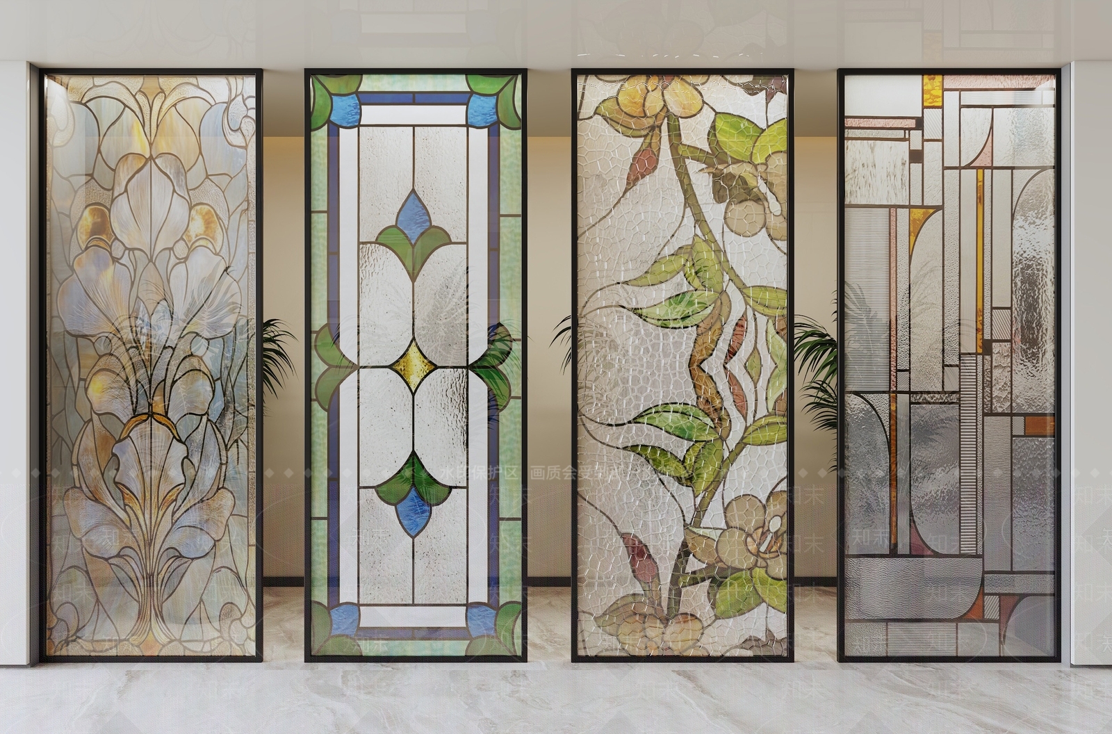 现代隔断SU模型下载【ID:1196650021】