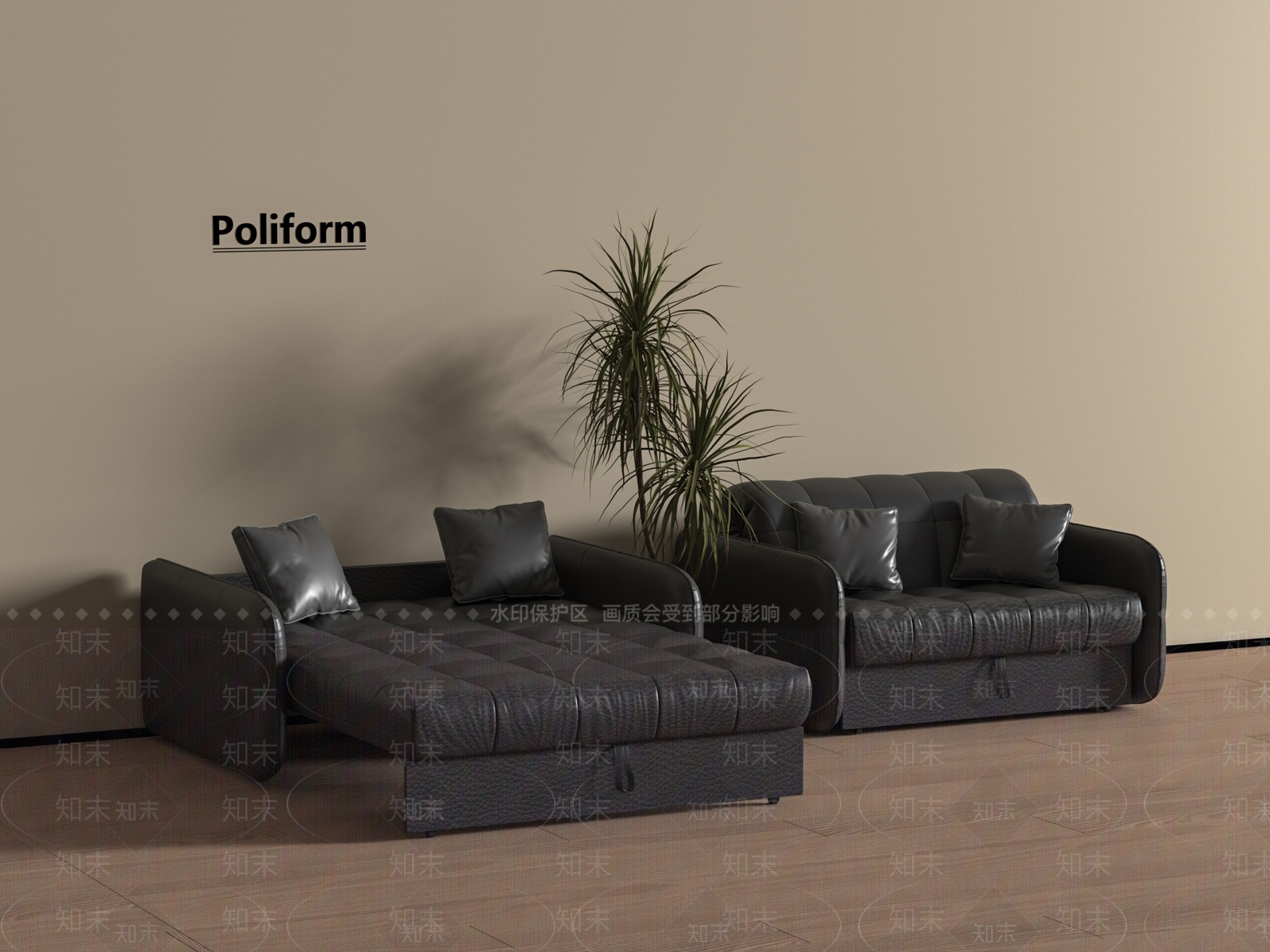 沙发床3D模型下载【ID:1196652621】