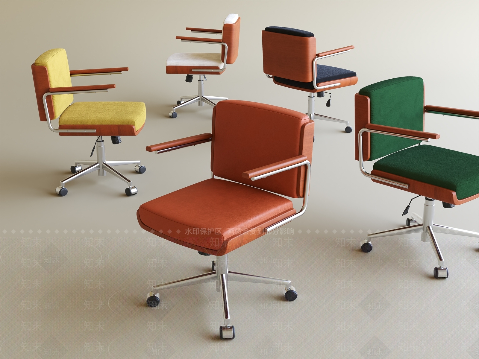 现代北欧办公椅SU模型下载【ID:1196654262】
