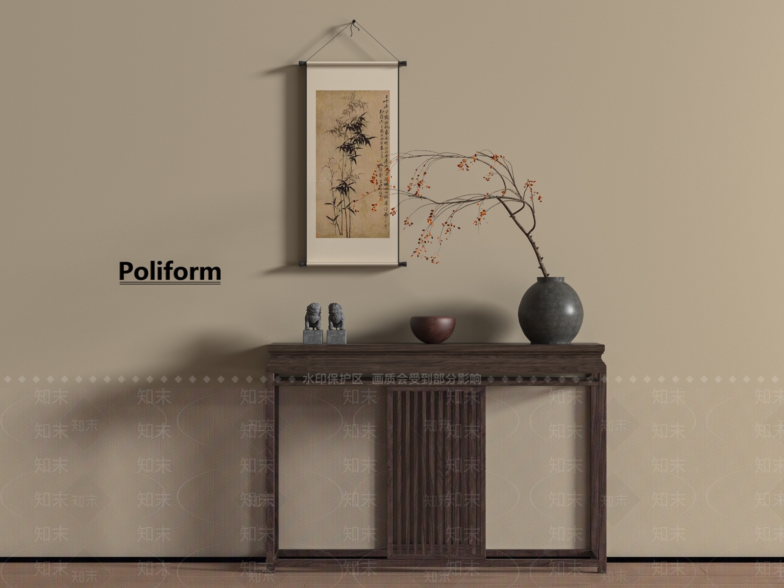 新中式条案3D模型下载【ID:1196654792】