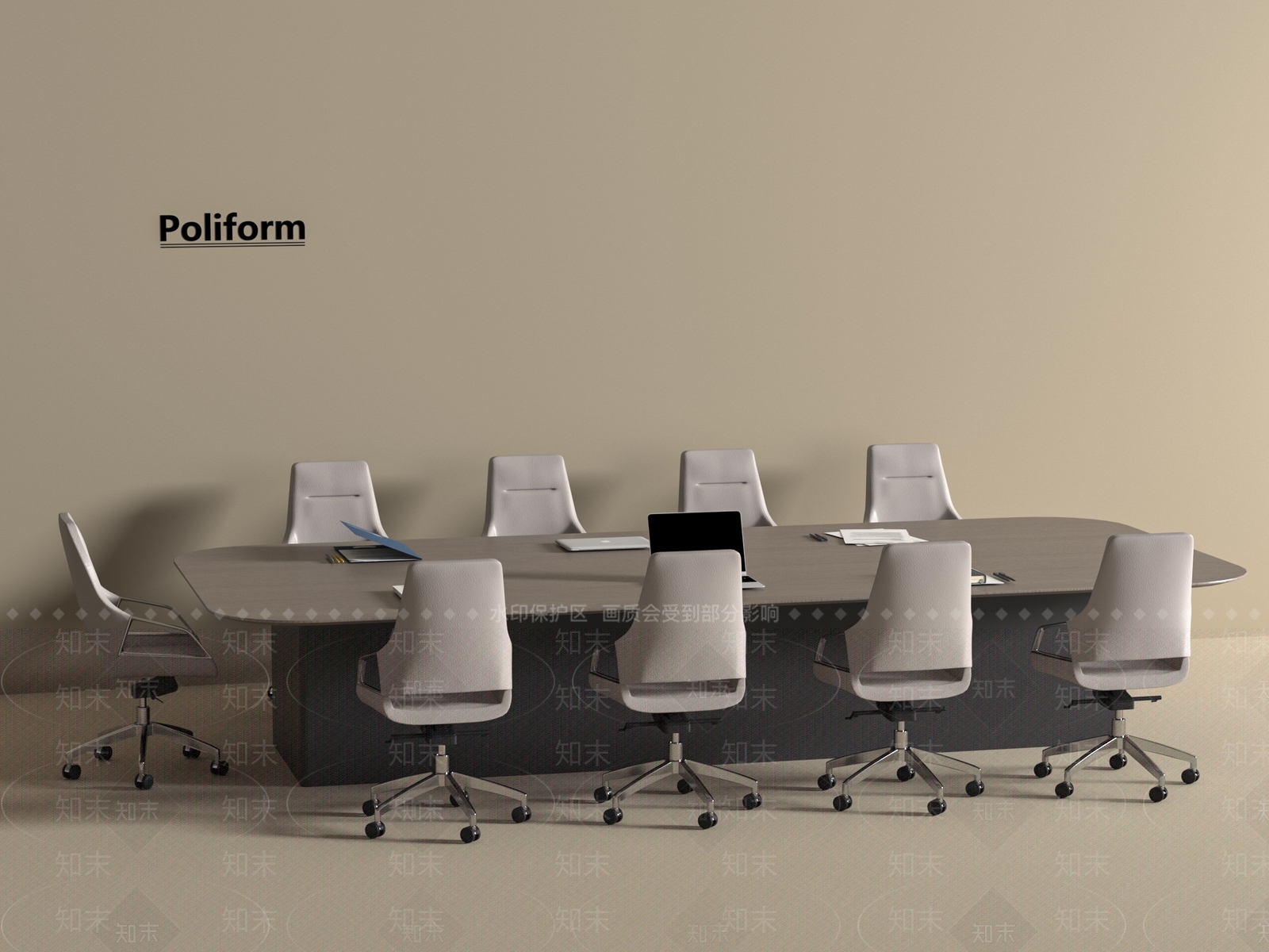 现代会议桌椅SU模型下载【ID:1196658024】