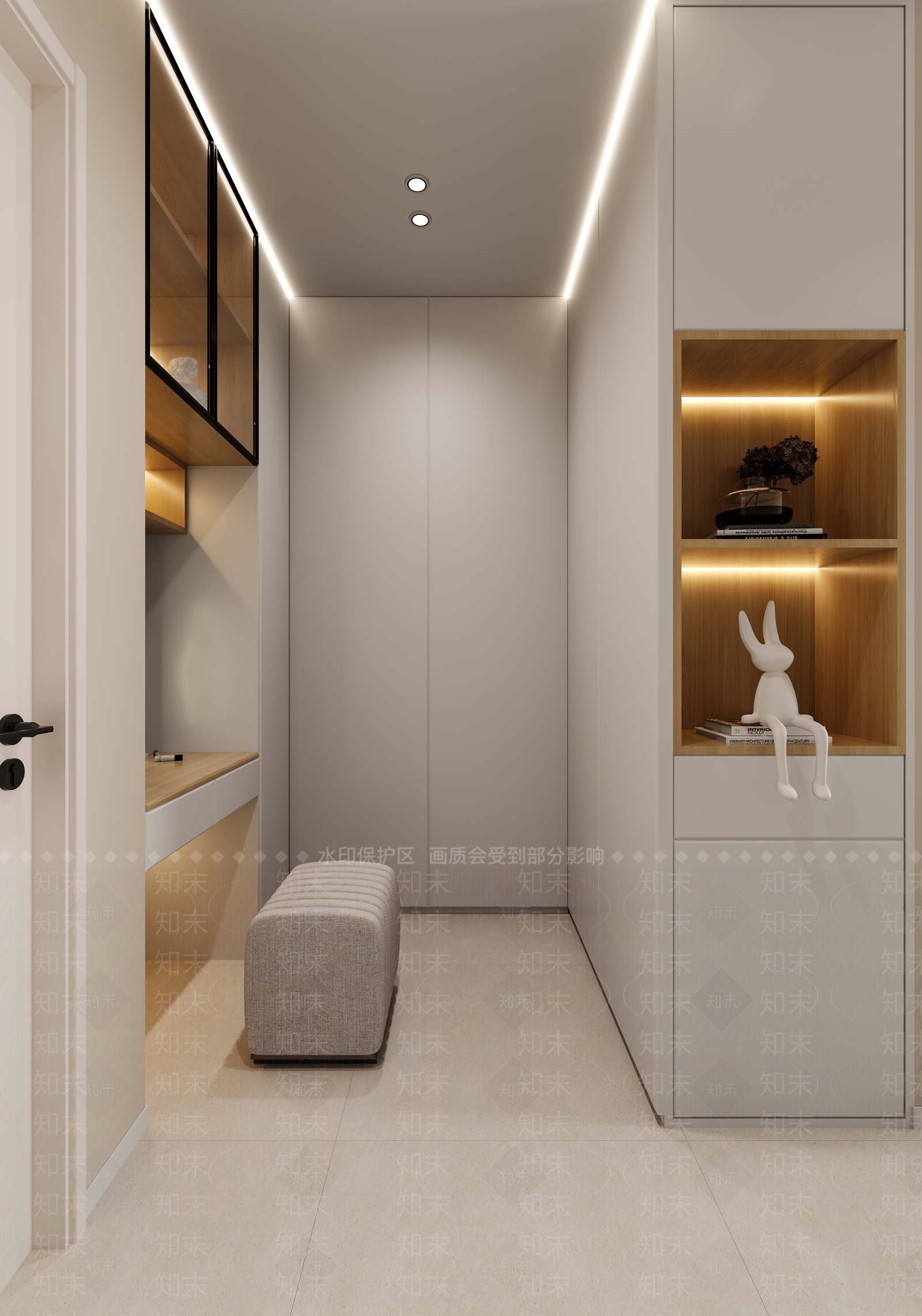 现代原木衣帽间3D模型下载【ID:1196662027】