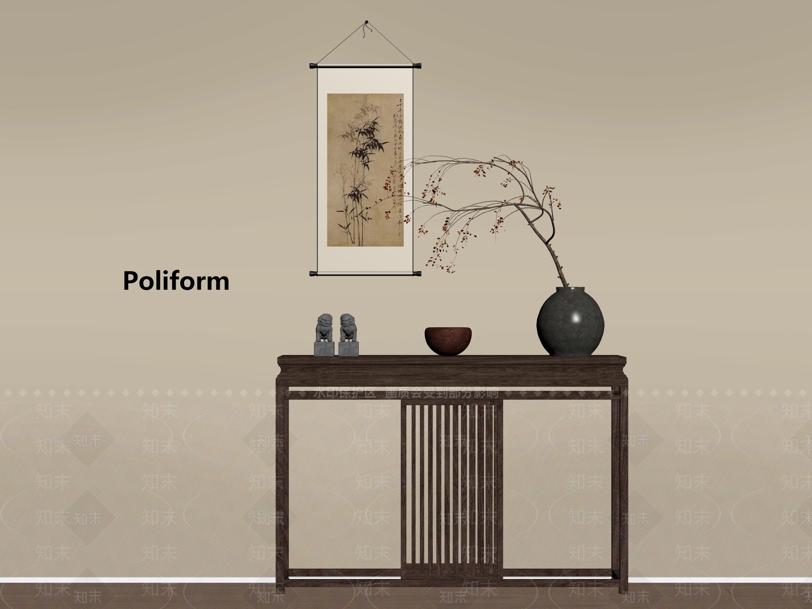 新中式条案SU模型下载【ID:1196660904】