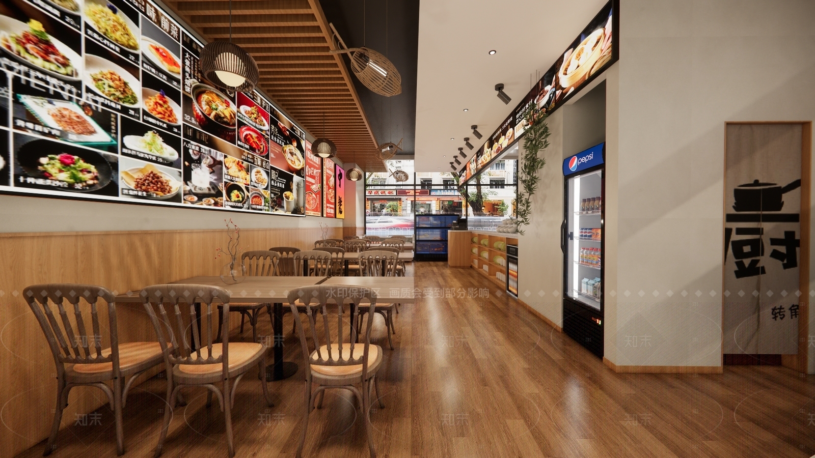 现代新中式中餐厅SU模型下载【ID:1196662461】