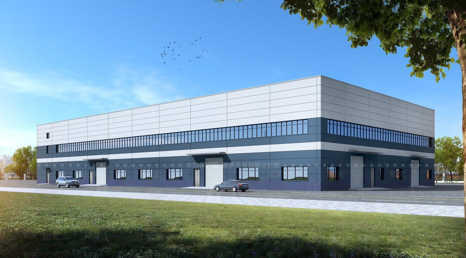 现代工业标准厂房3D模型下载【ID:1196665475】