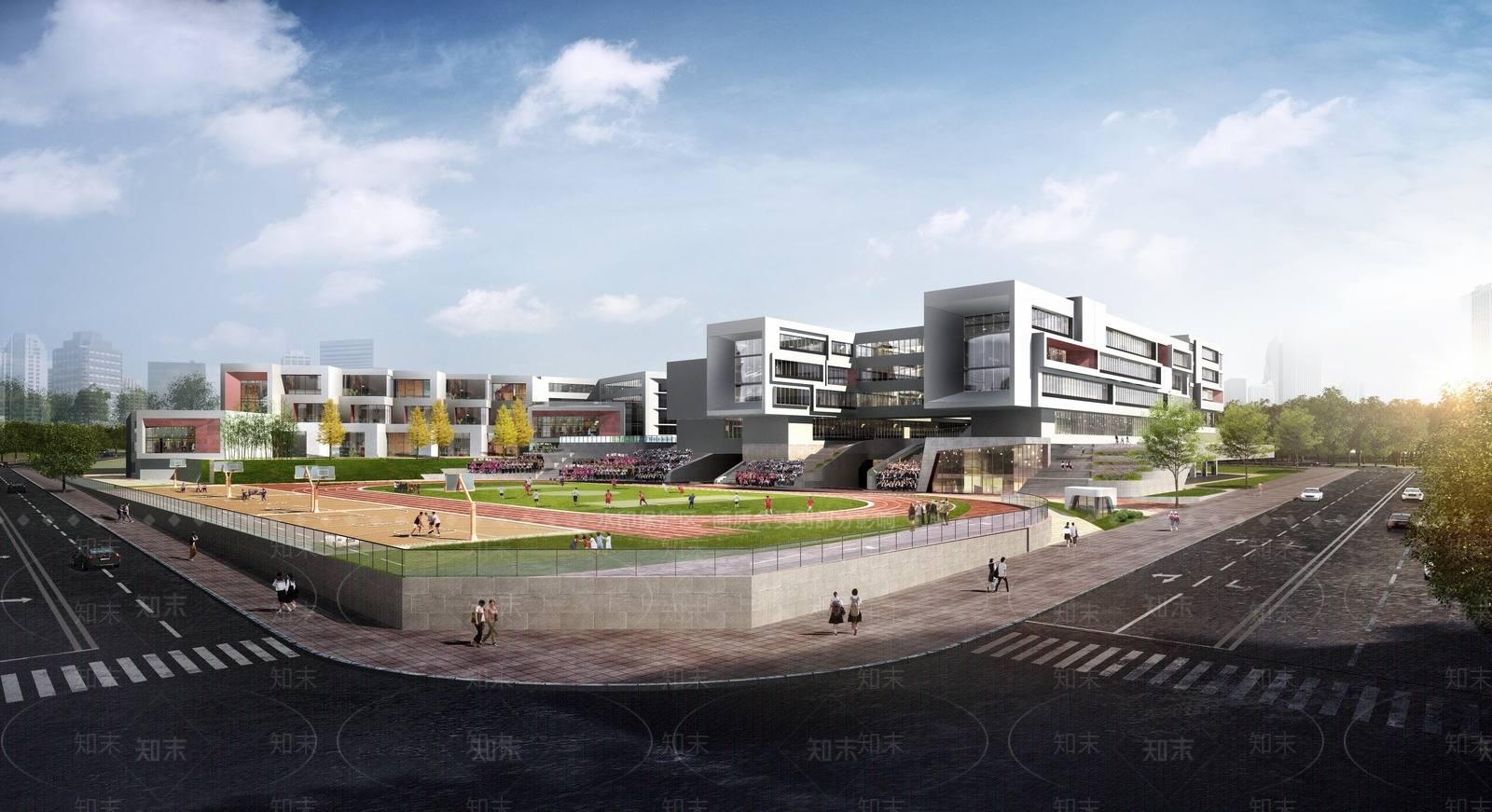 现代学校建筑SU模型下载【ID:1196668382】