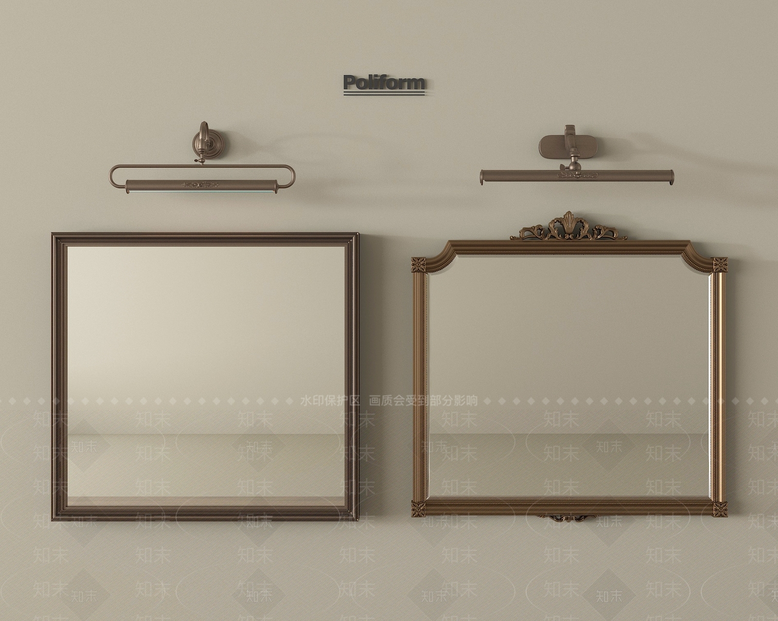 新中式镜子SU模型下载【ID:1196669817】