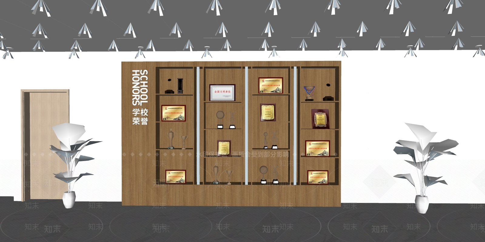 现代文化墙SU模型下载【ID:1196670602】