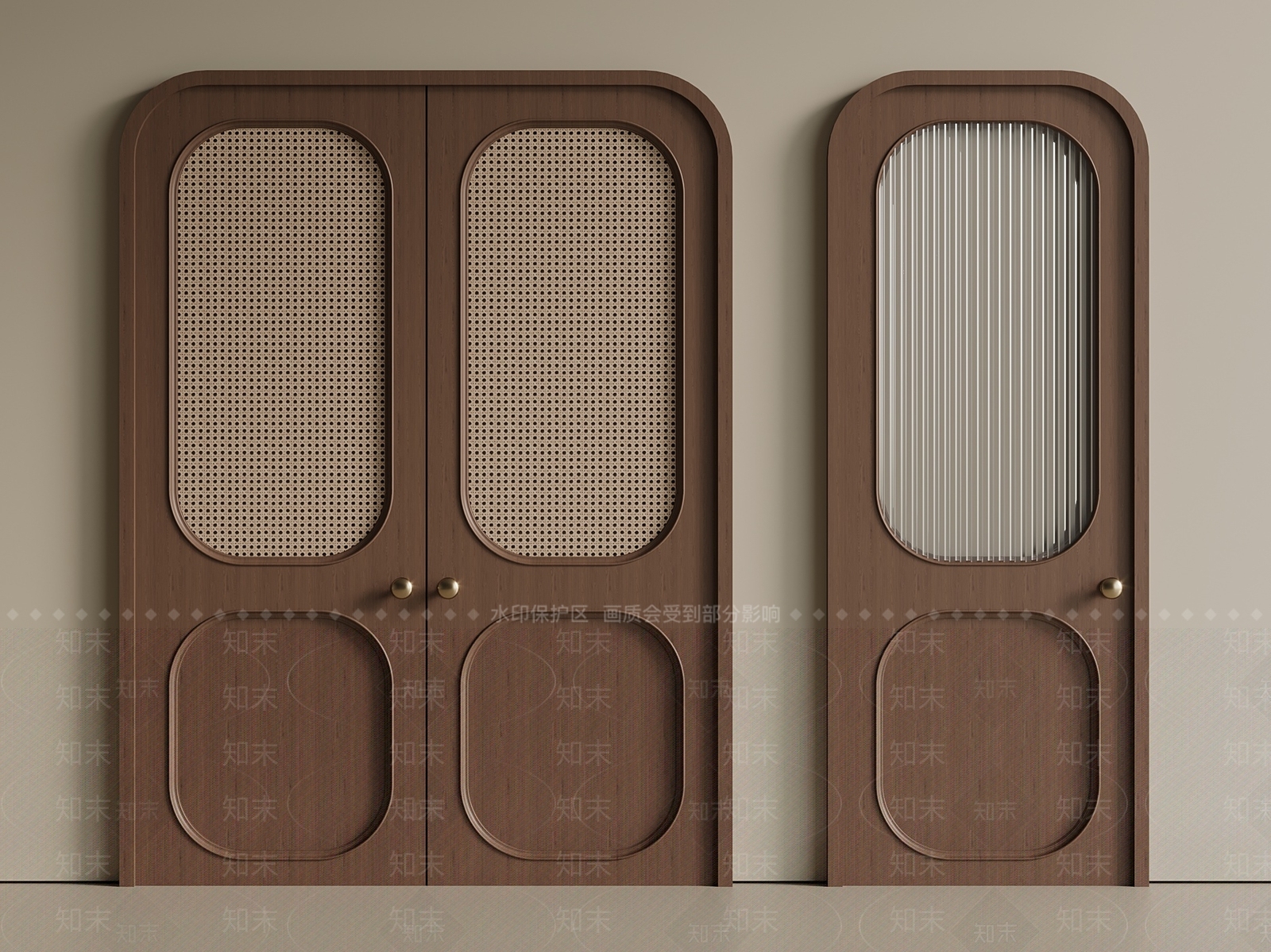 中古法式平开门SU模型下载【ID:1196671186】