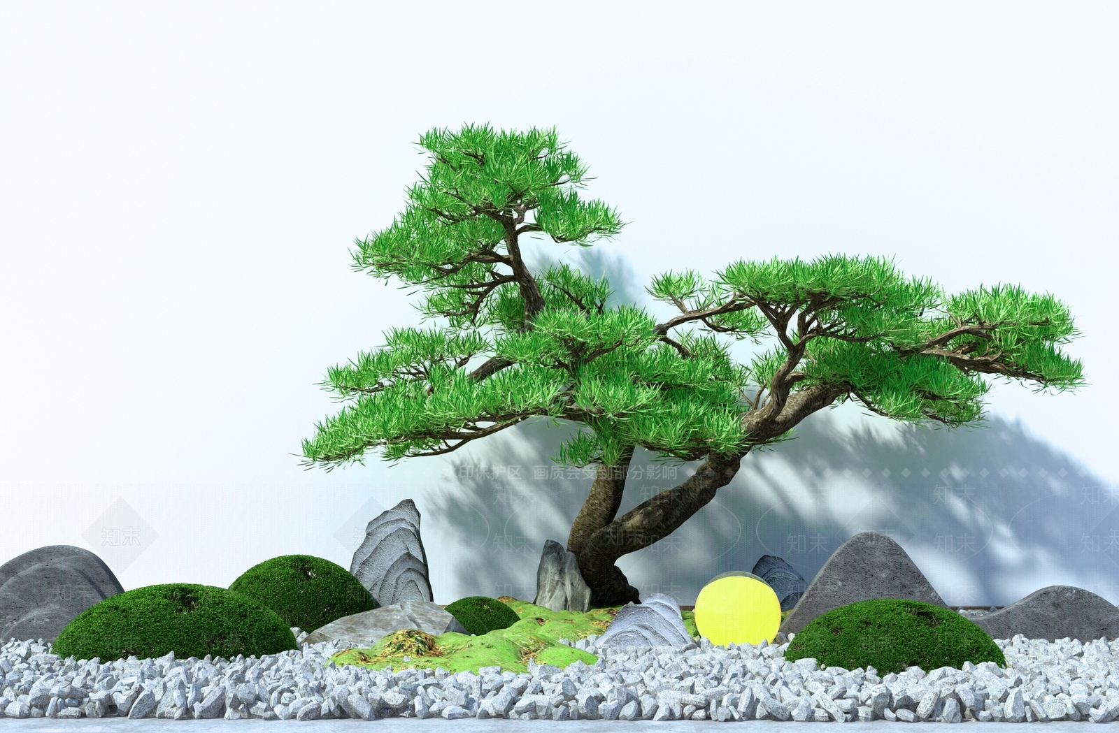 现代中式住宅景观3D模型下载【ID:1196671680】