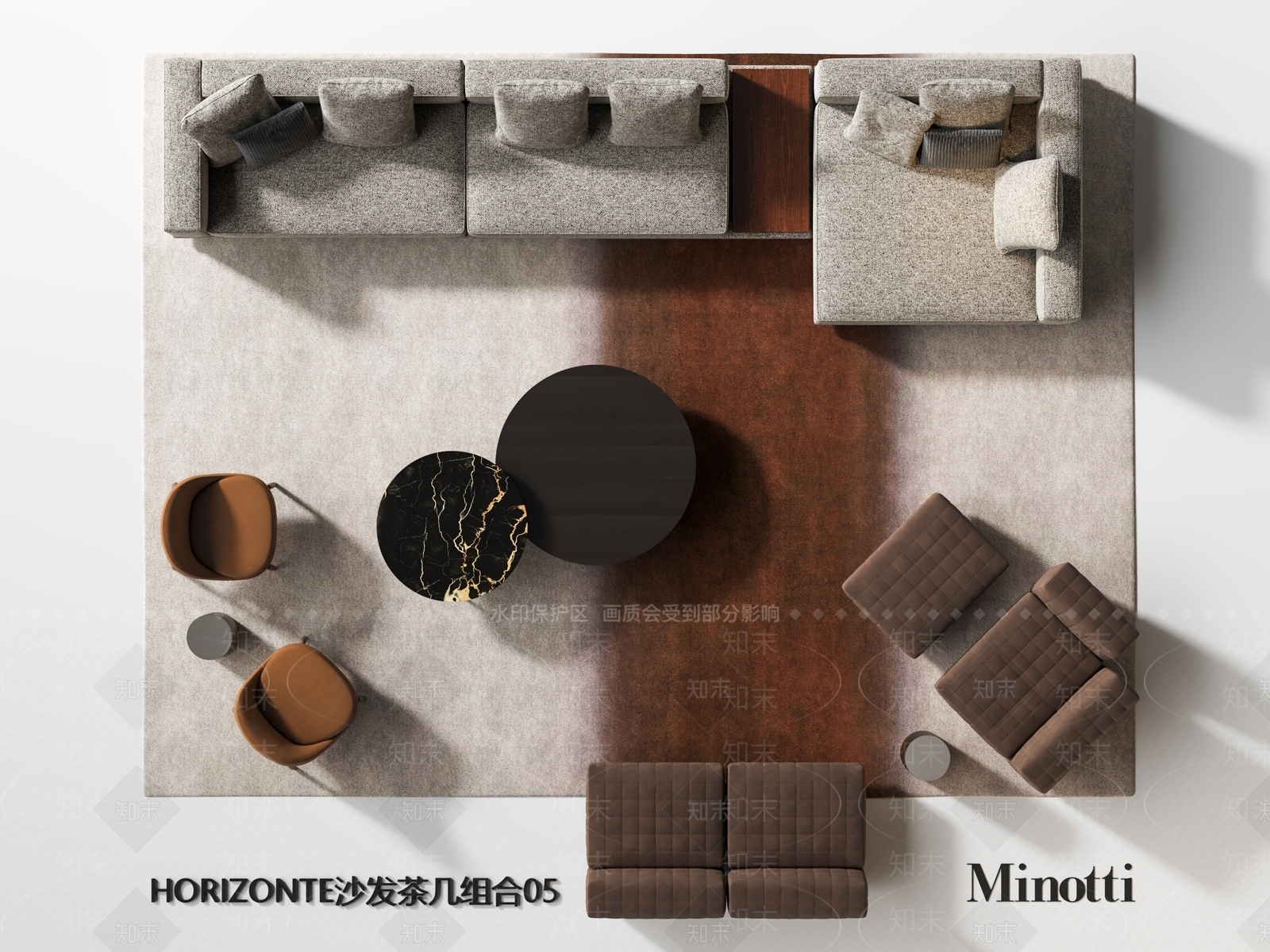 中古现代多人沙发3D模型下载【ID:1196672000】