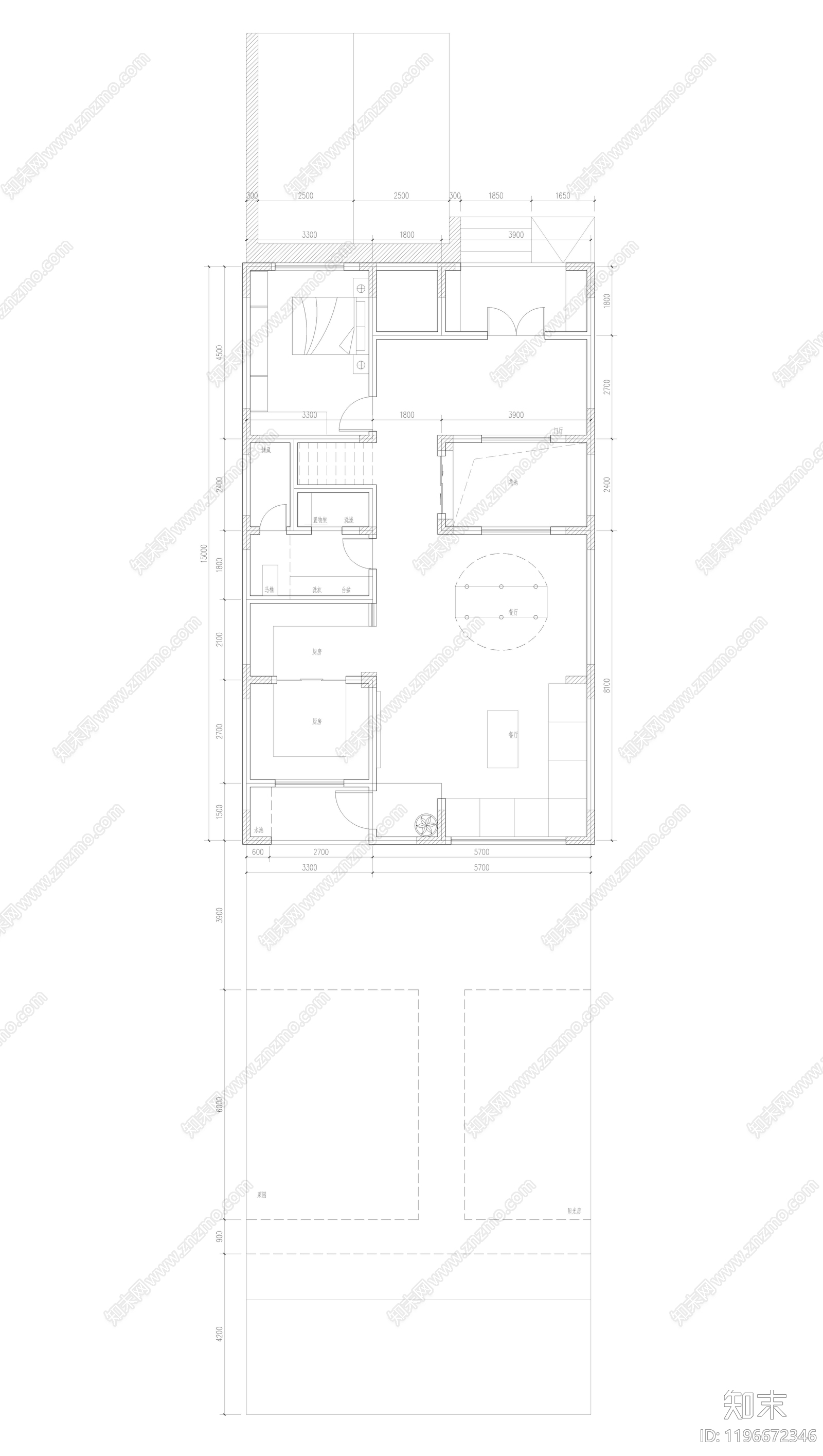 现代中式别墅建筑施工图下载【ID:1196672346】
