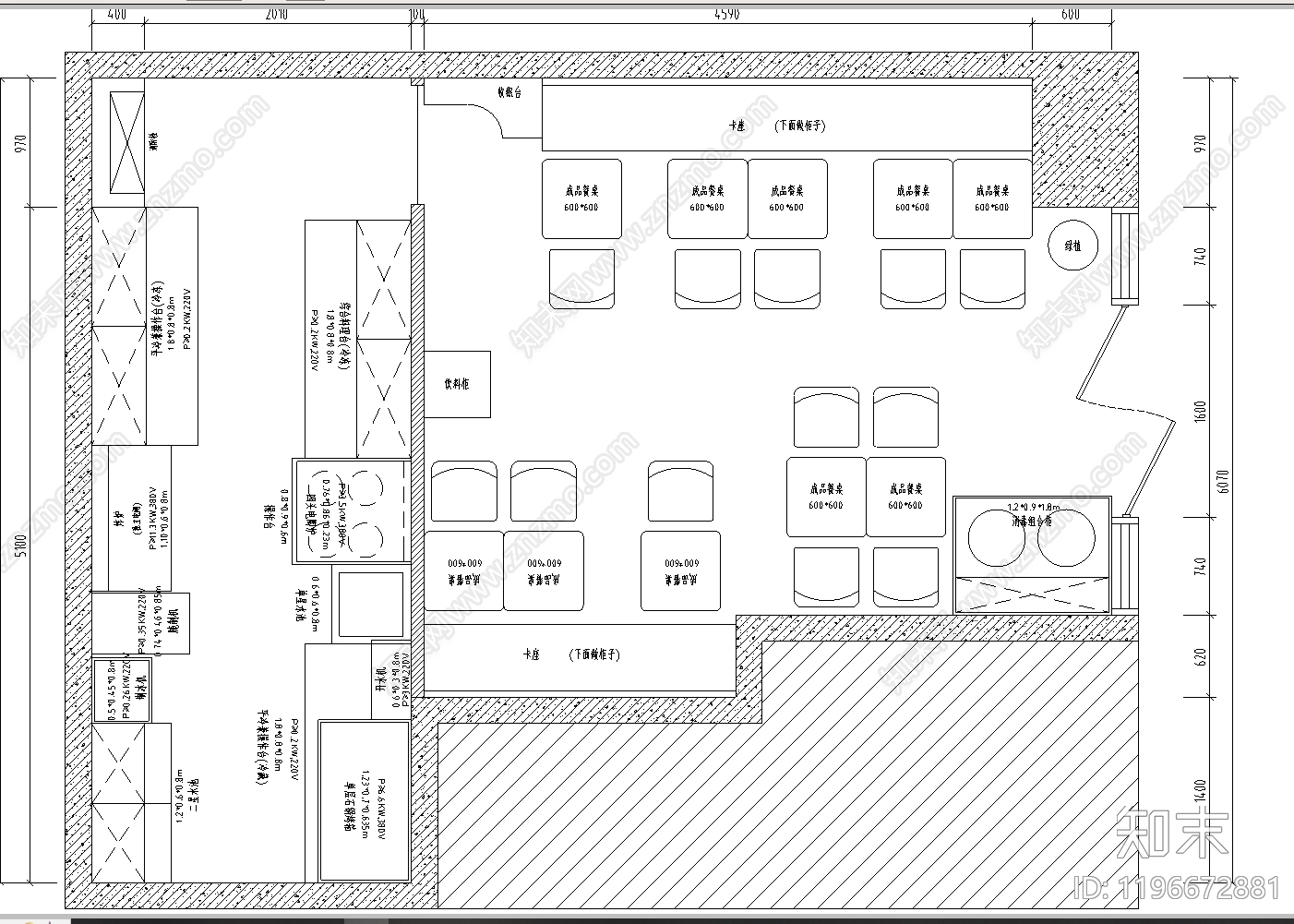 现代其他餐饮空间cad施工图下载【ID:1196672881】