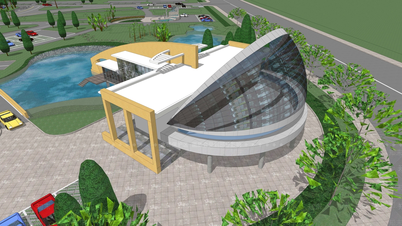 现代风格建筑SU模型下载【ID:1196673417】