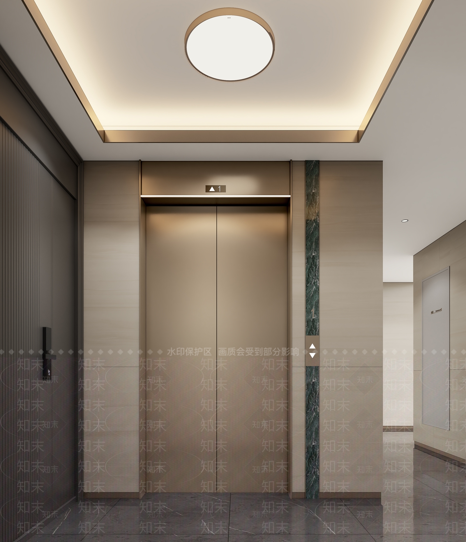 现代电梯间3D模型下载【ID:1196674635】