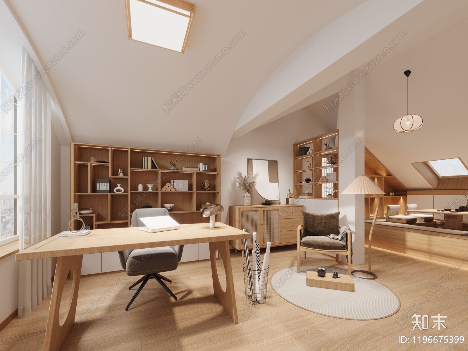 新中式茶室3D模型下载【ID:1196675399】