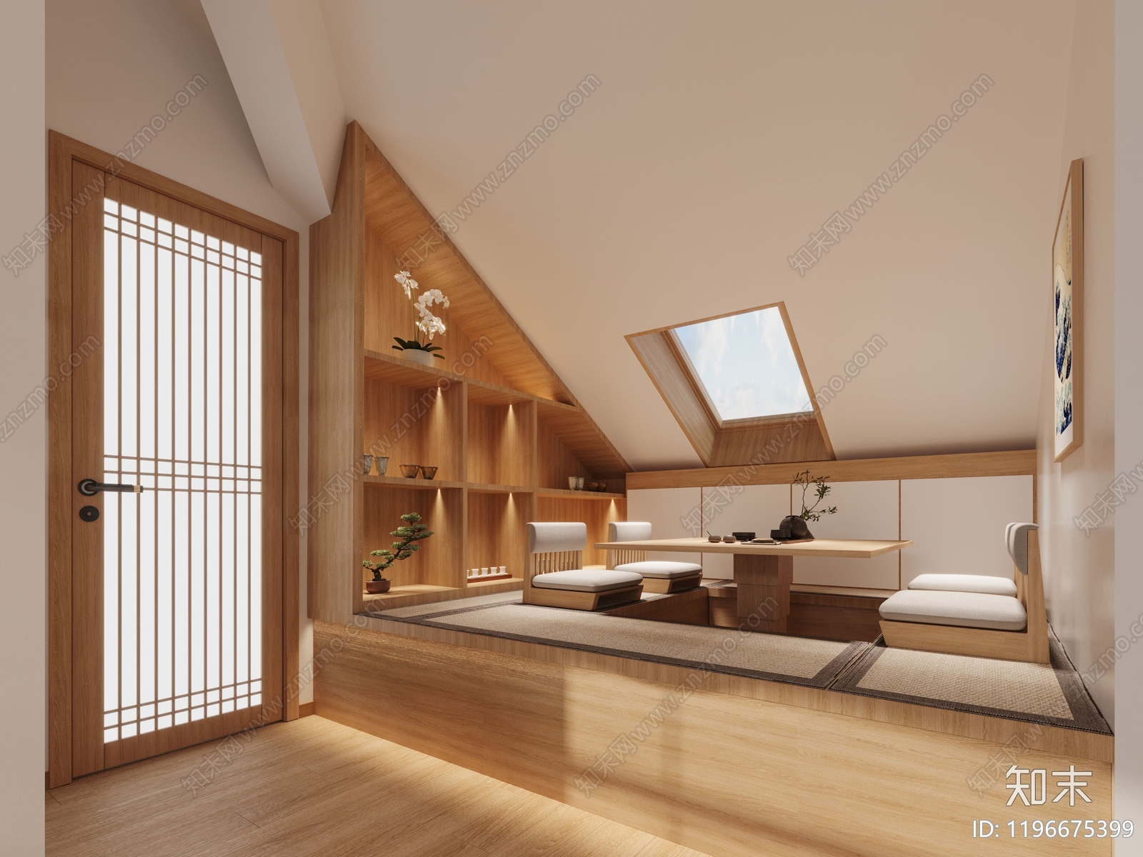 新中式茶室3D模型下载【ID:1196675399】
