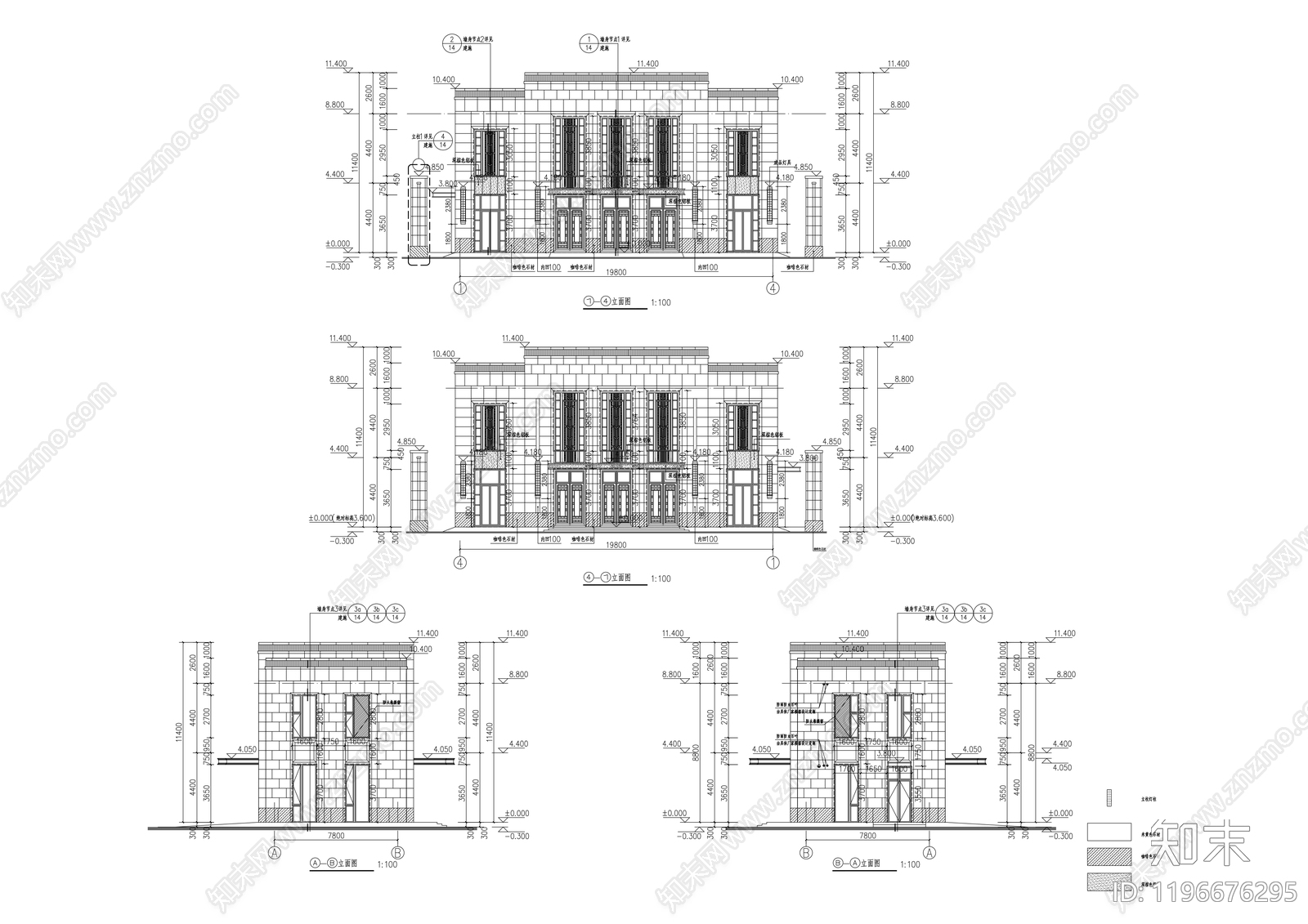 现代商业街cad施工图下载【ID:1196676295】