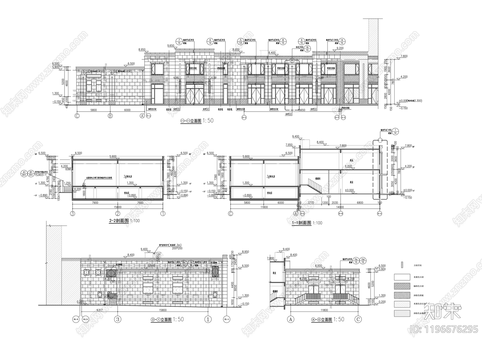现代商业街cad施工图下载【ID:1196676295】