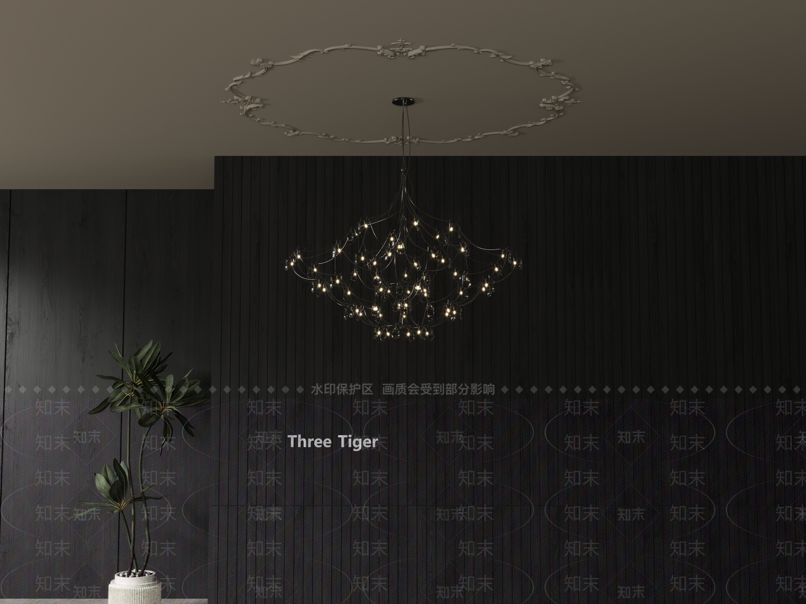 现代意式客厅吊灯3D模型下载【ID:1196679261】