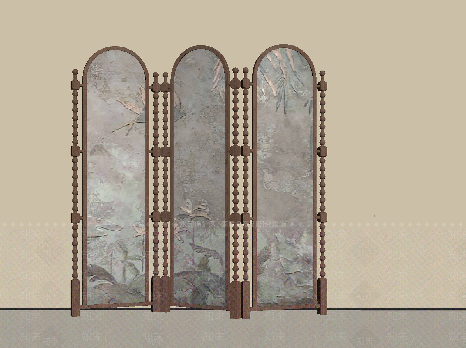 法式复古屏风SU模型下载【ID:1196680265】