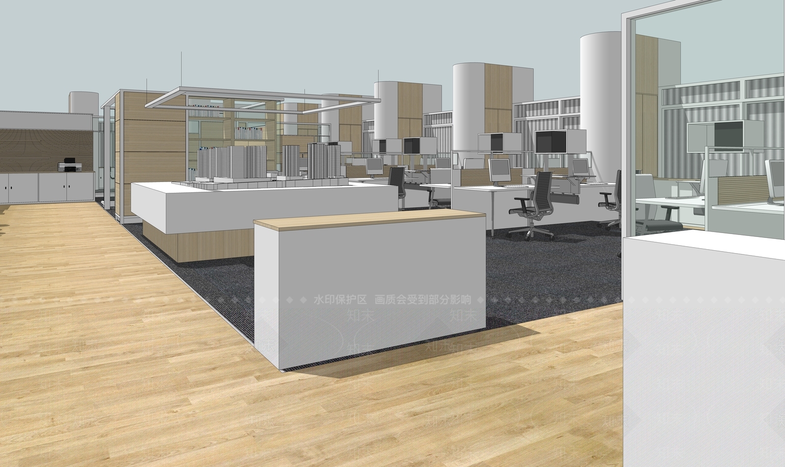 现代其他办公区域SU模型下载【ID:1196680860】