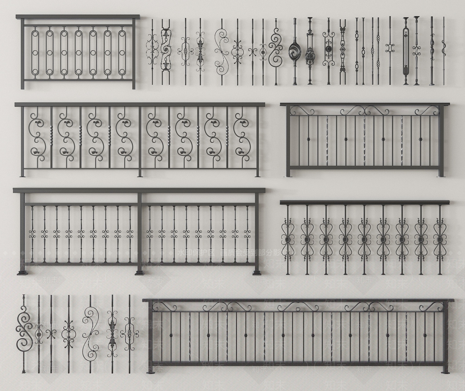 欧式围栏护栏SU模型下载【ID:1196682246】