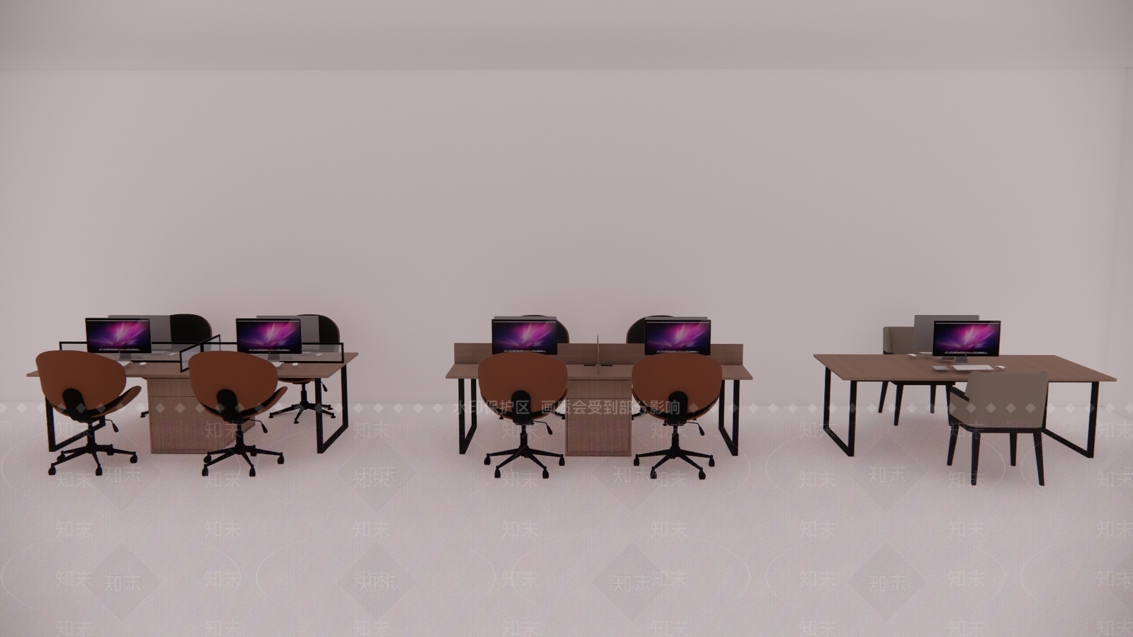 现代简约办公桌SU模型下载【ID:1196682010】