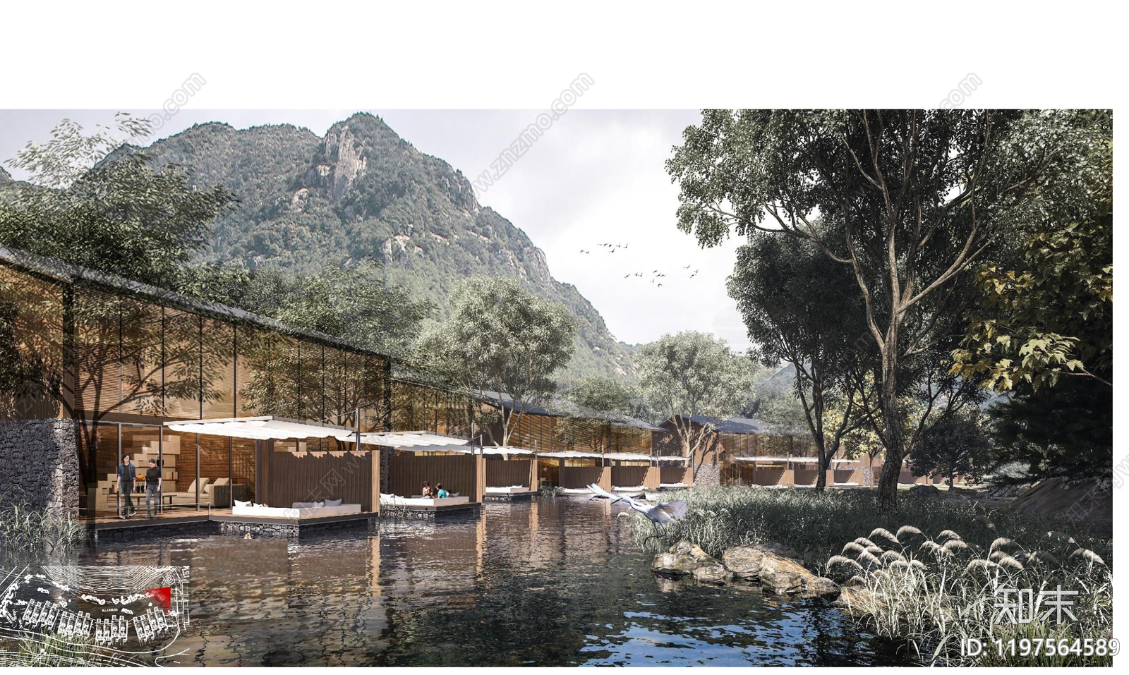 温泉酒店建筑下载【ID:1197564589】