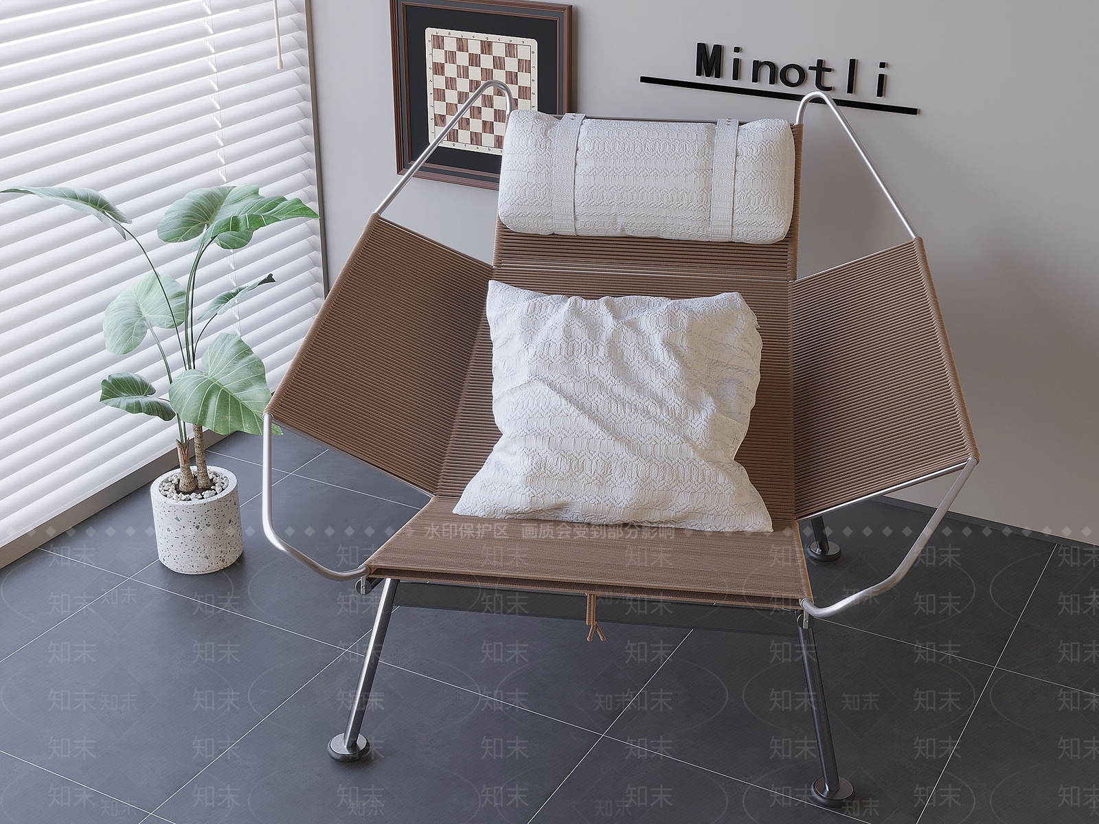 中古侘寂躺椅3D模型下载【ID:1196682412】