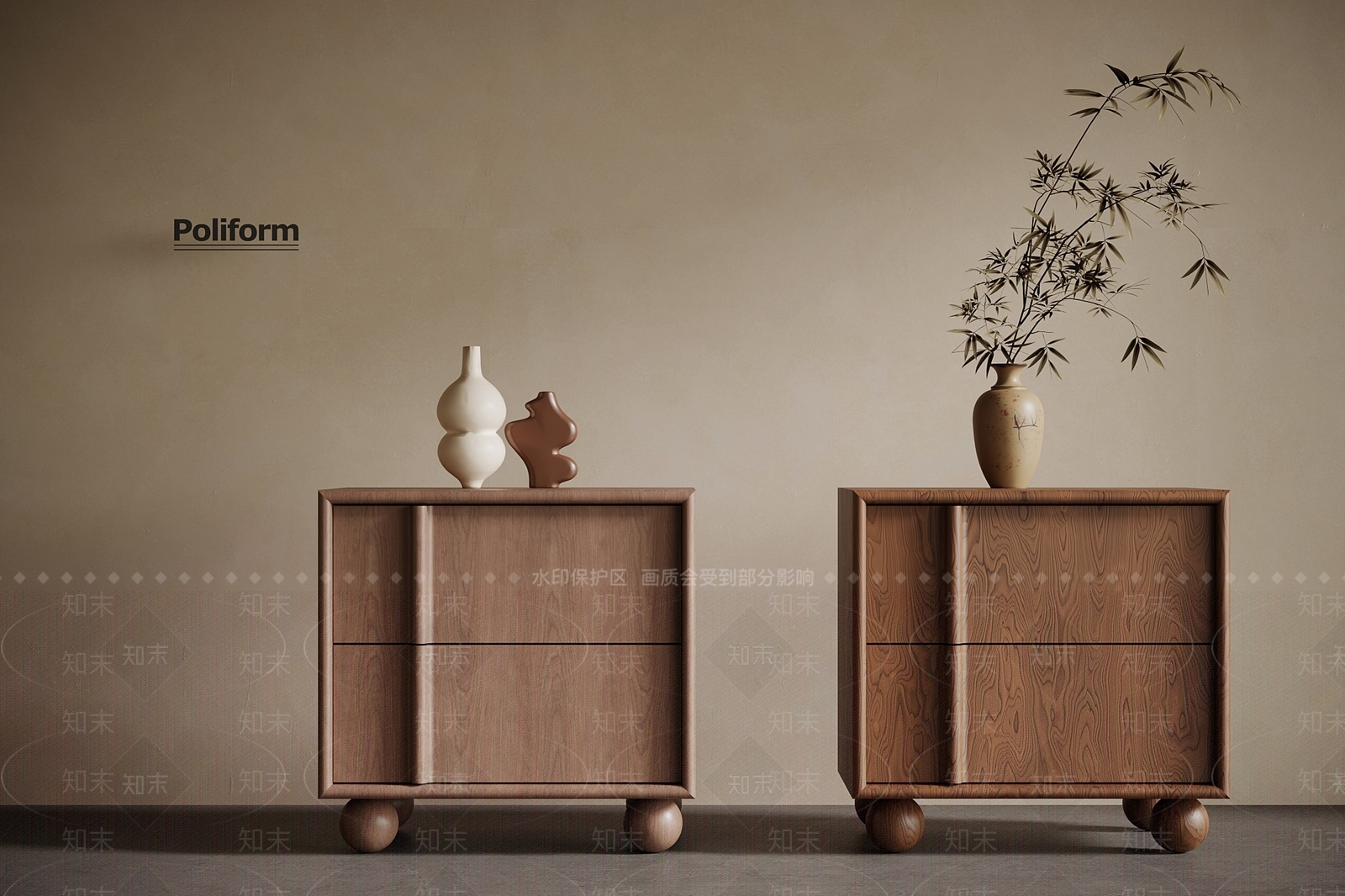 中古床头柜SU模型下载【ID:1196683010】