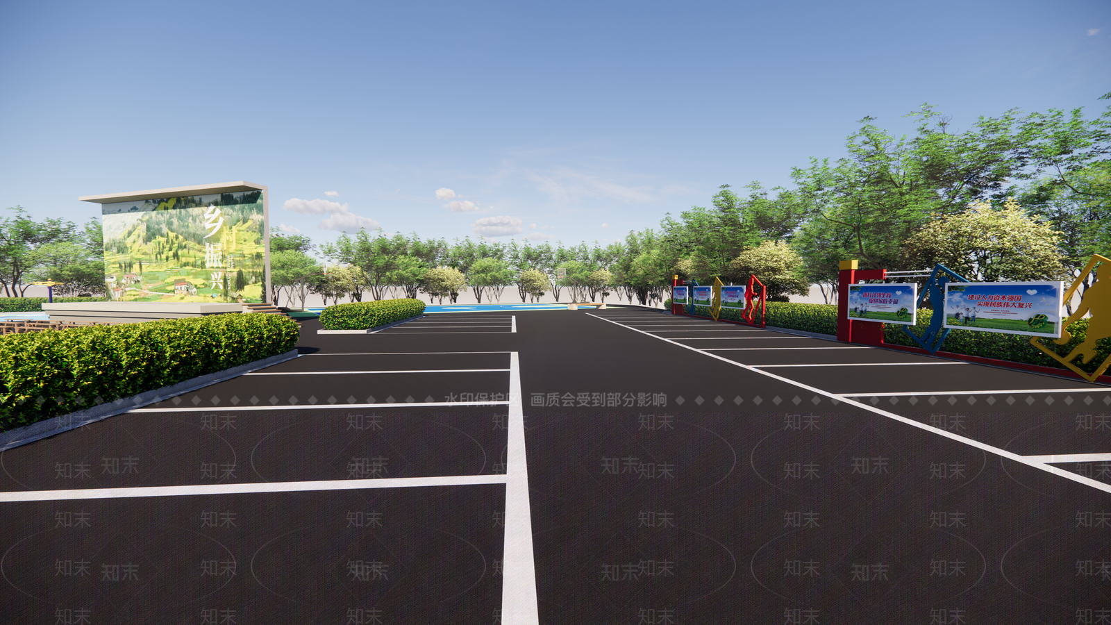 现代新中式乡村公园SU模型下载【ID:1196685072】