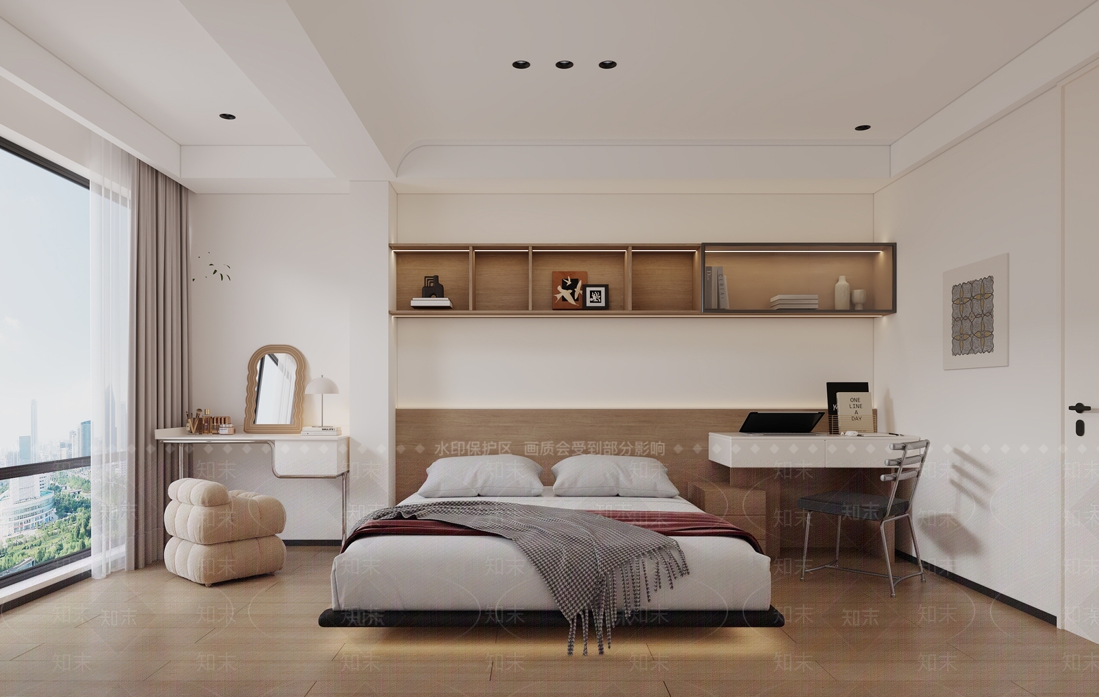现代极简家居卧室3D模型下载【ID:1196693598】