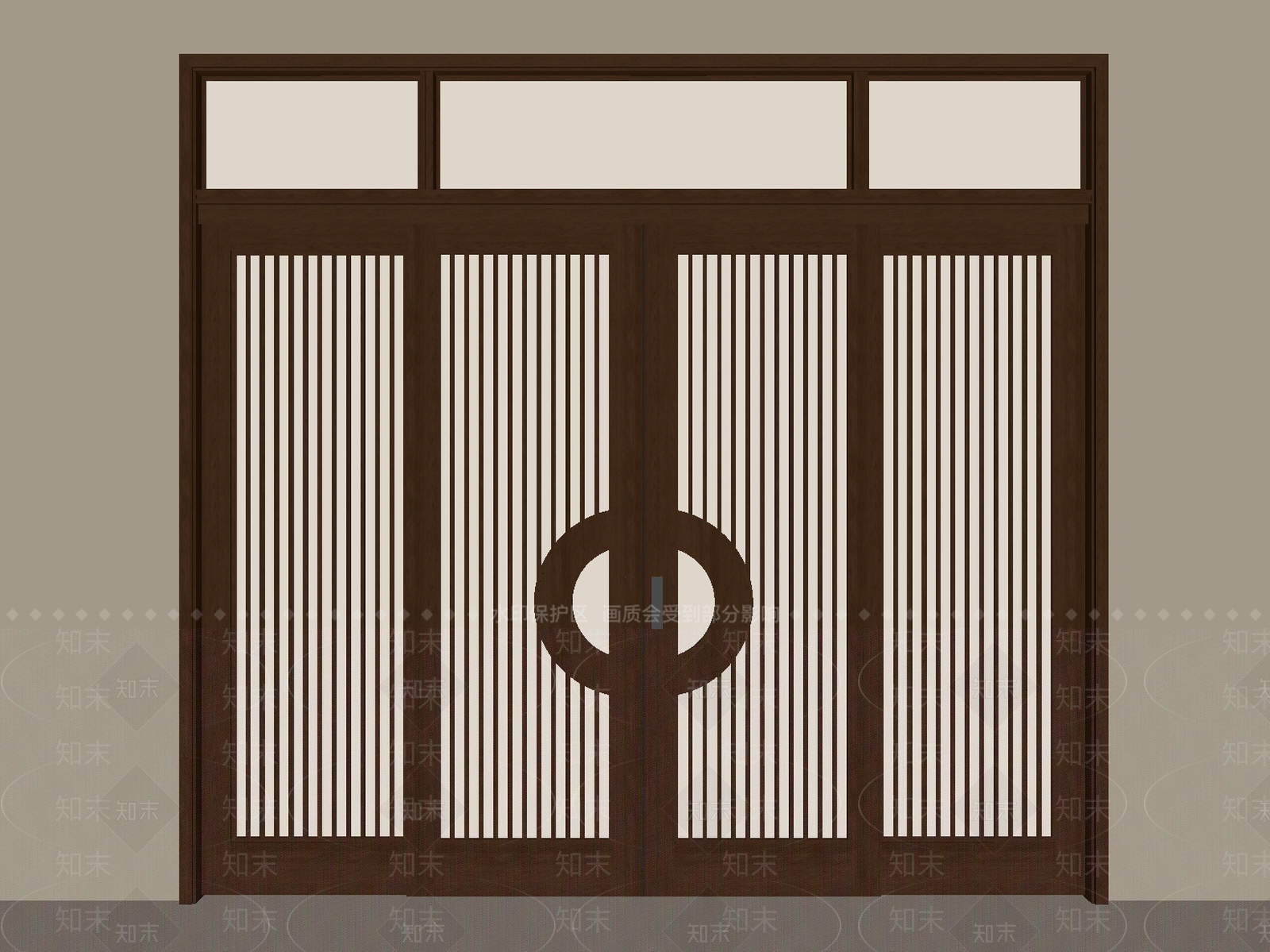 新中式中古推拉门SU模型下载【ID:1196689970】