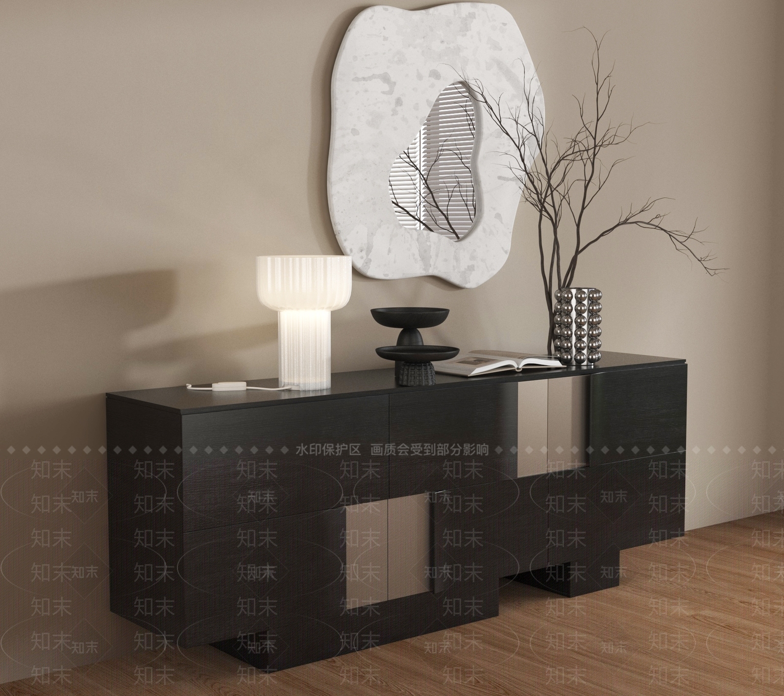 现代玄关柜3D模型下载【ID:1196692324】