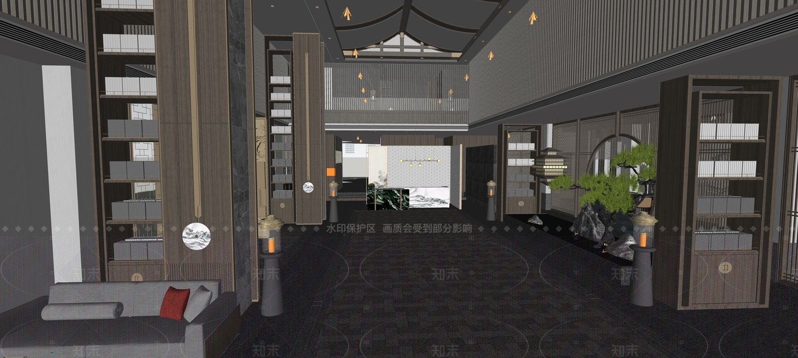 现代茶馆SU模型下载【ID:1215933821】